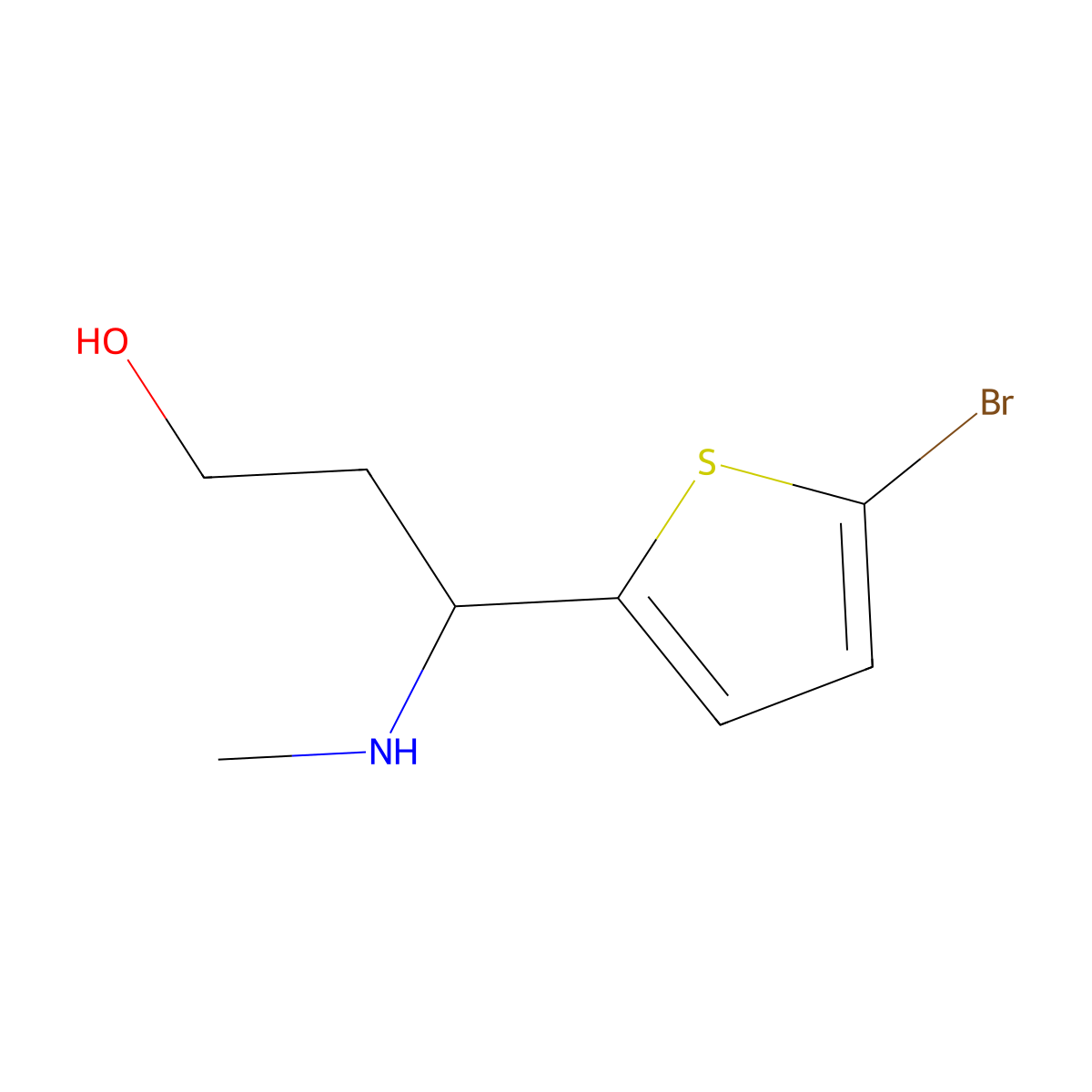3-(5-Bromothiophen-2-yl)-3-(methylamino)propan-1-ol molecular structure, CAS 1339656-71-1