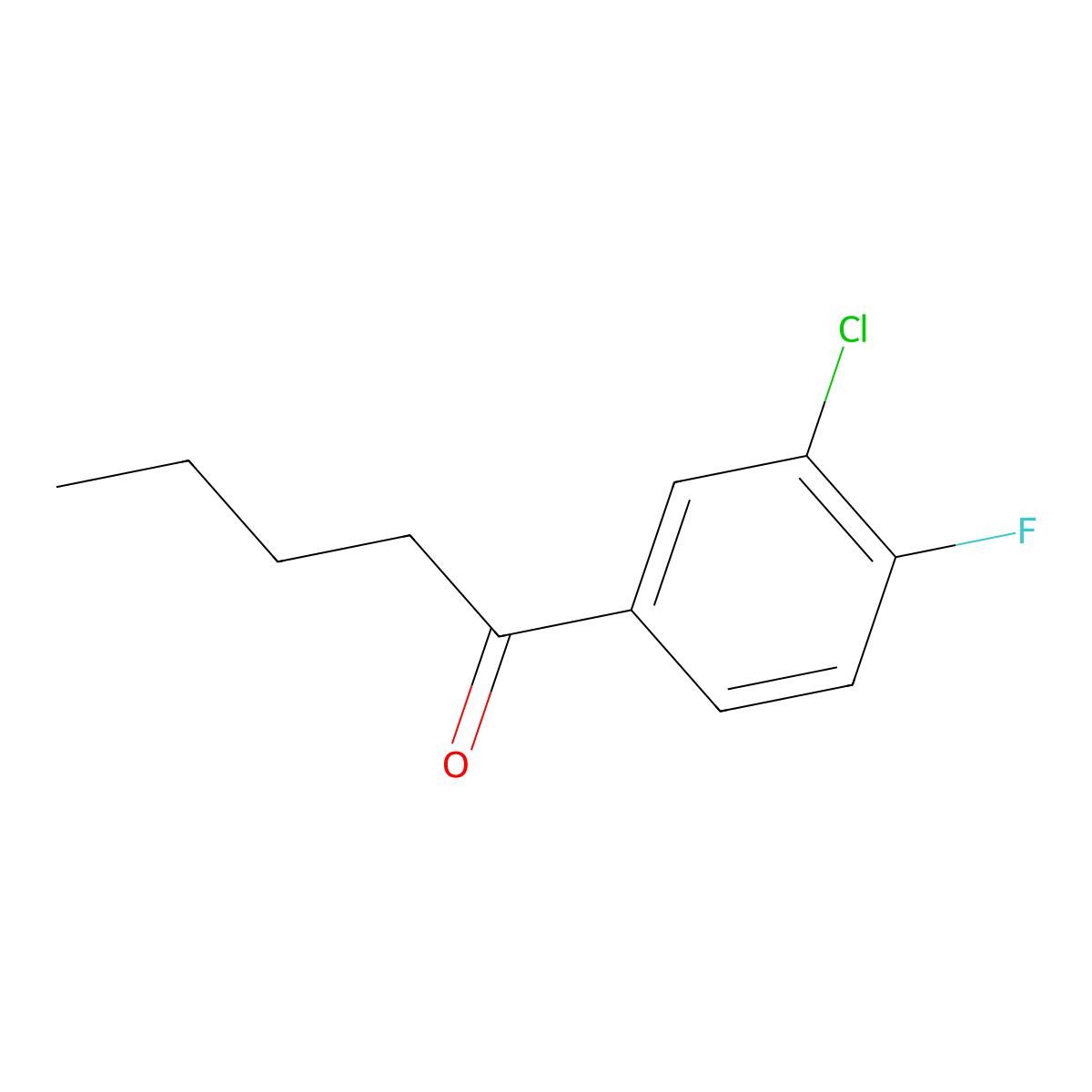 1-(3-Chloro-4-fluorophenyl)pentan-1-one molecular structure, CAS 1339657-45-2