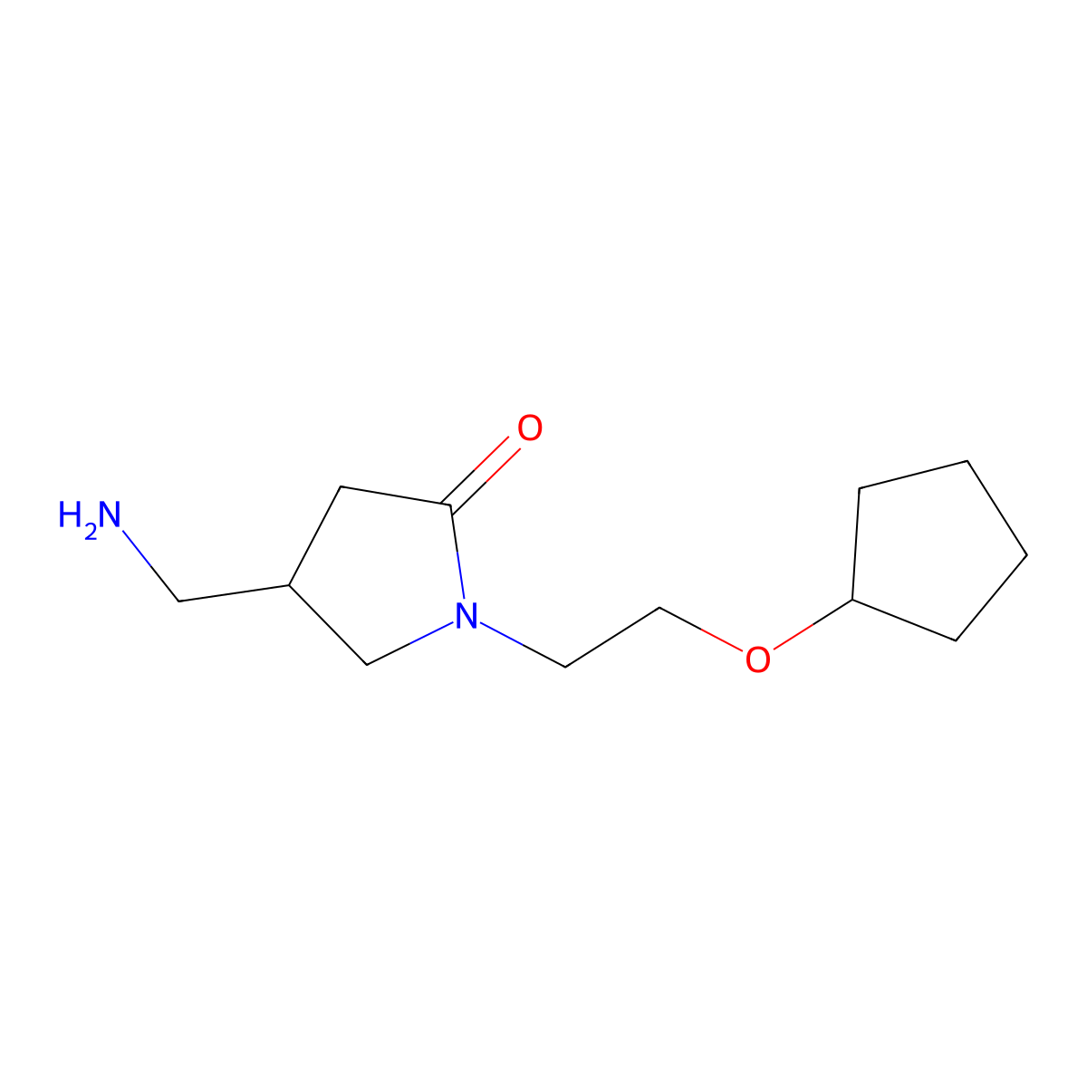 4-(Aminomethyl)-1-[2-(cyclopentyloxy)ethyl]pyrrolidin-2-one molecular structure, CAS 1339660-04-6