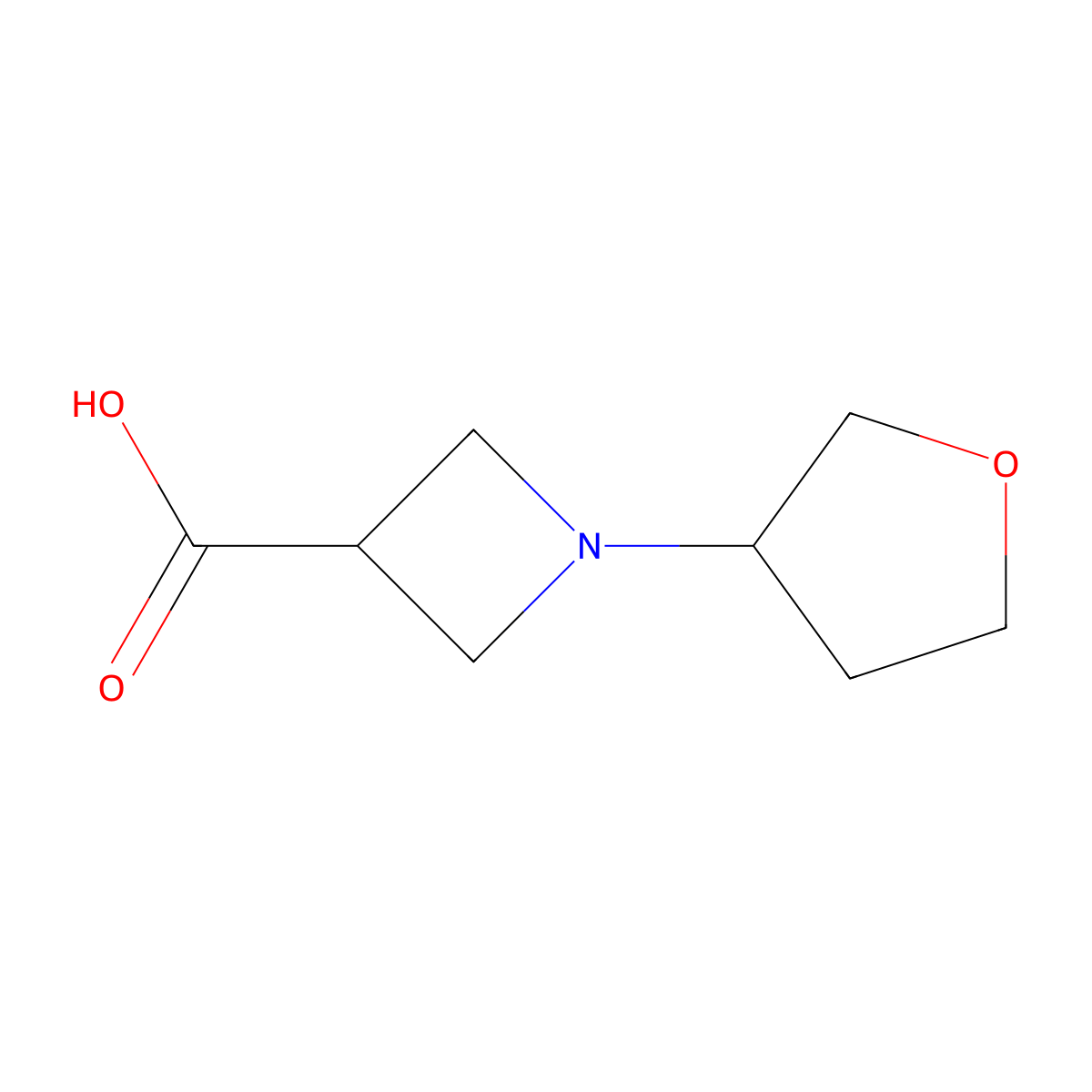 1-(Oxolan-3-yl)azetidine-3-carboxylic acid molecular structure, CAS 1339660-21-7