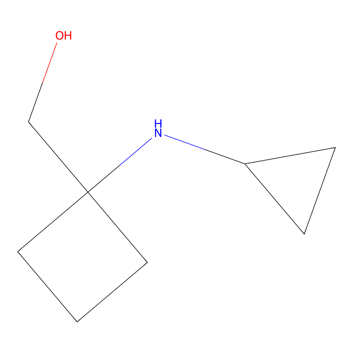 (1-(Cyclopropylamino)cyclobutyl)methanol molecular structure, CAS 1339660-96-6