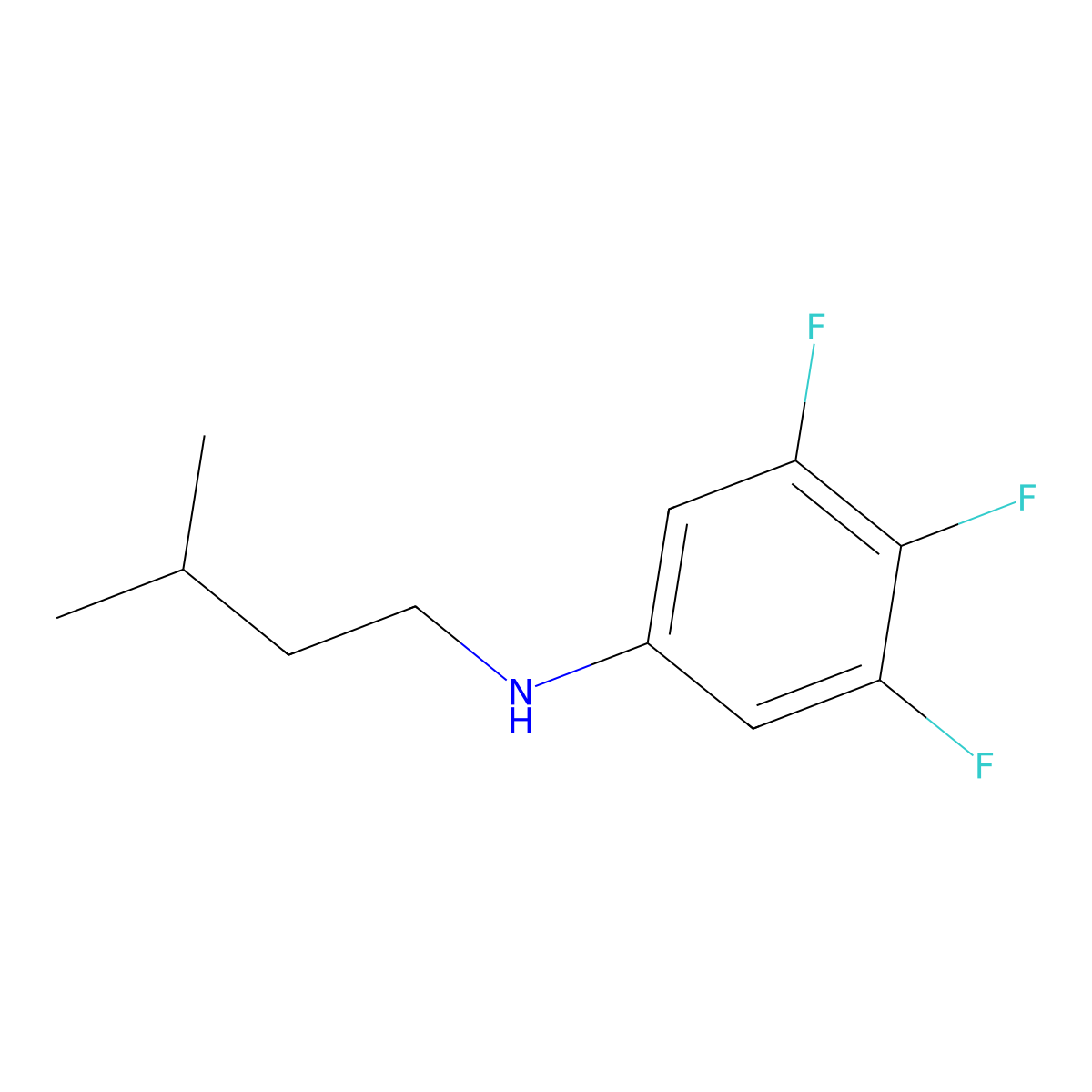 3,4,5-trifluoro-N-(3-methylbutyl)aniline molecular structure, CAS 1339661-85-6