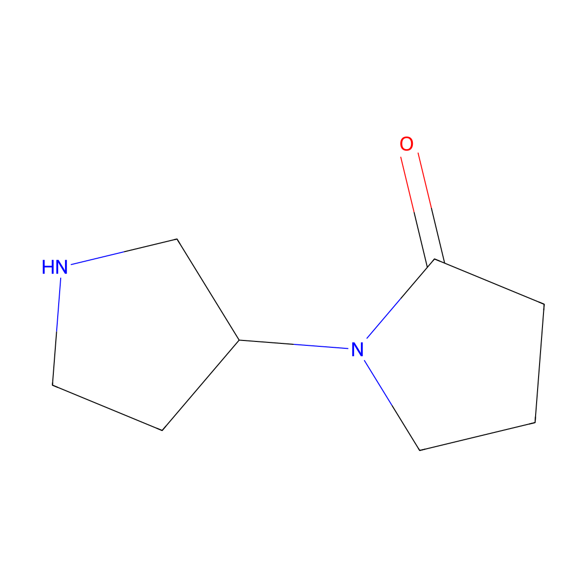 1-(Pyrrolidin-3-yl)pyrrolidin-2-one molecular structure, CAS 1339662-73-5
