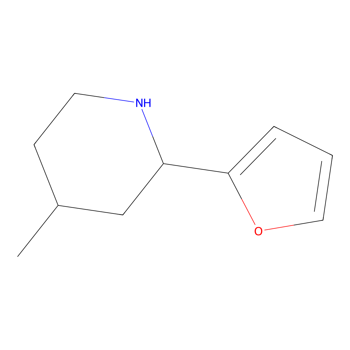 2-(Furan-2-yl)-4-methylpiperidine molecular structure, CAS 1339665-71-2