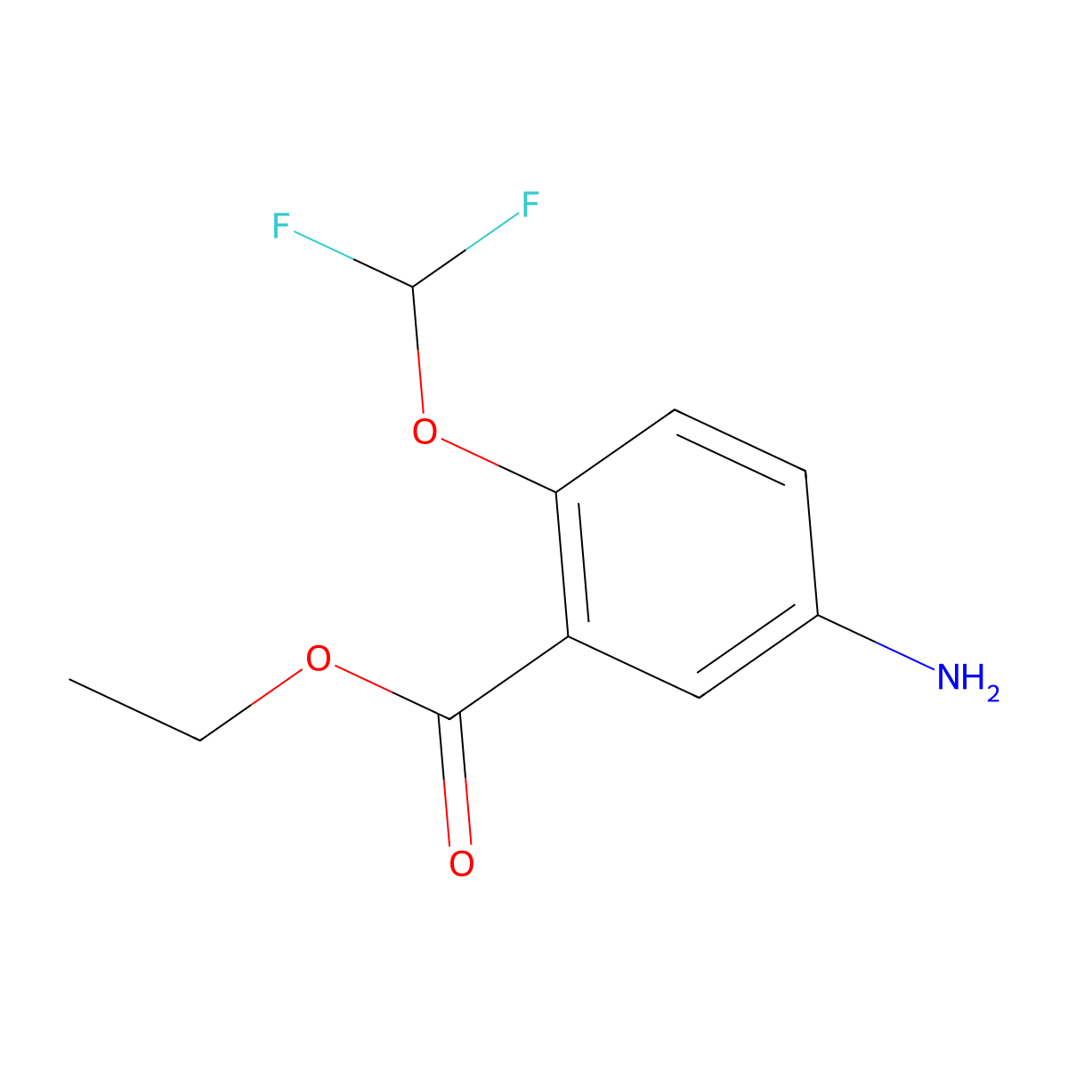 Ethyl 5-amino-2-(difluoromethoxy)benzoate molecular structure, CAS 1339666-07-7