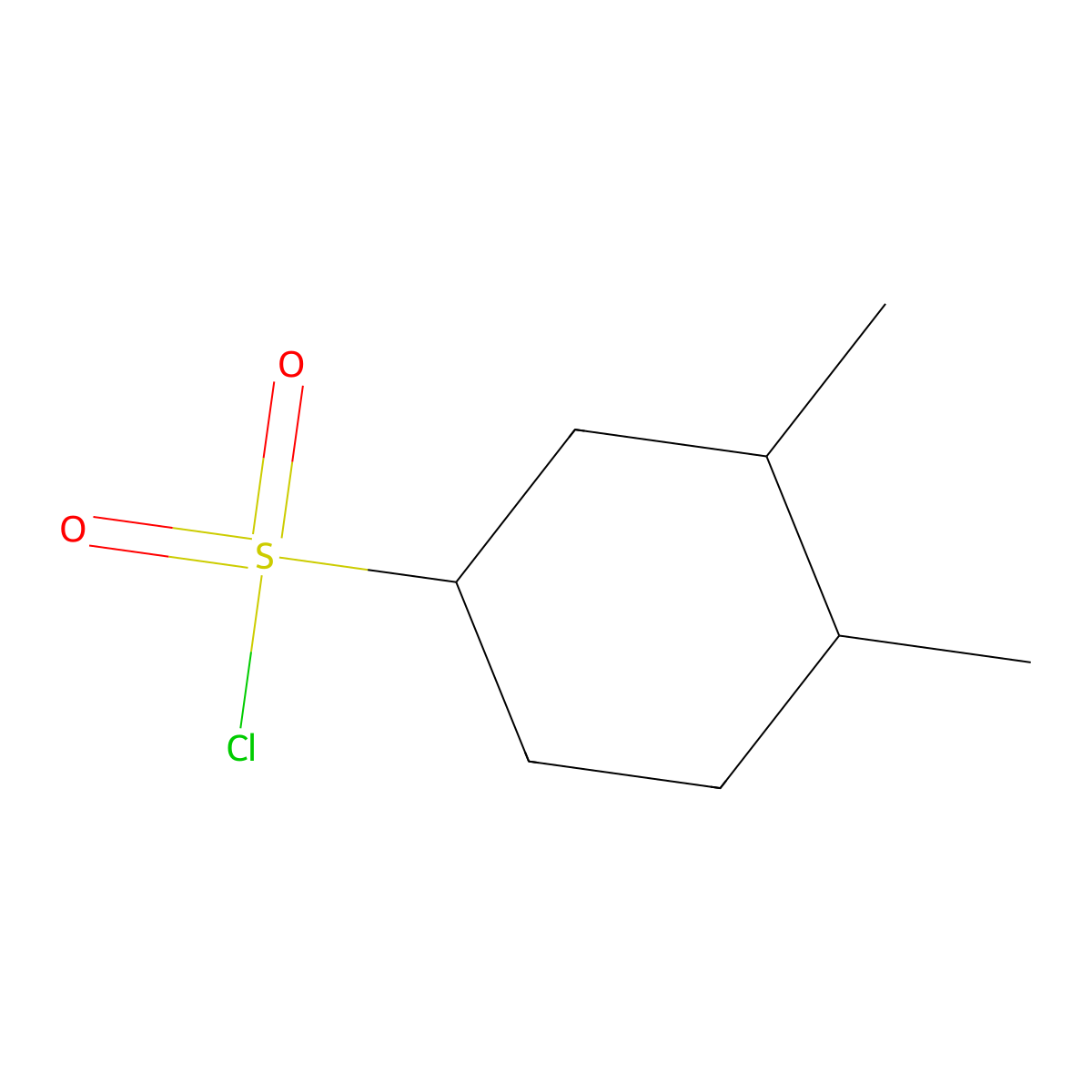 3,4-Dimethylcyclohexane-1-sulfonyl chloride molecular structure, CAS 1339666-87-3