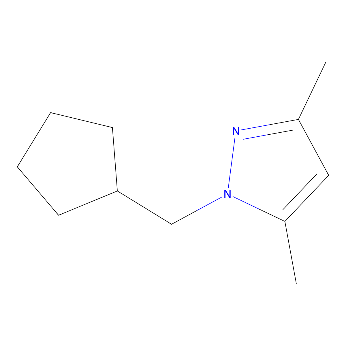 1-(cyclopentylmethyl)-3,5-dimethyl-1H-pyrazole molecular structure, CAS 1339667-41-2