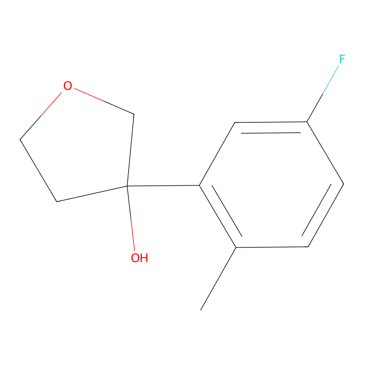 3-(5-Fluoro-2-methylphenyl)tetrahydro-3-furanol molecular structure, CAS 1339669-60-1