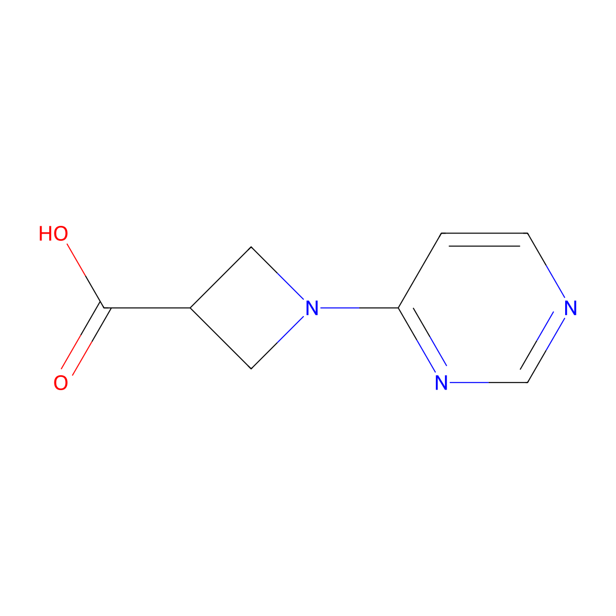 1-(Pyrimidin-4-yl)azetidine-3-carboxylic acid molecular structure, CAS 1339670-12-0