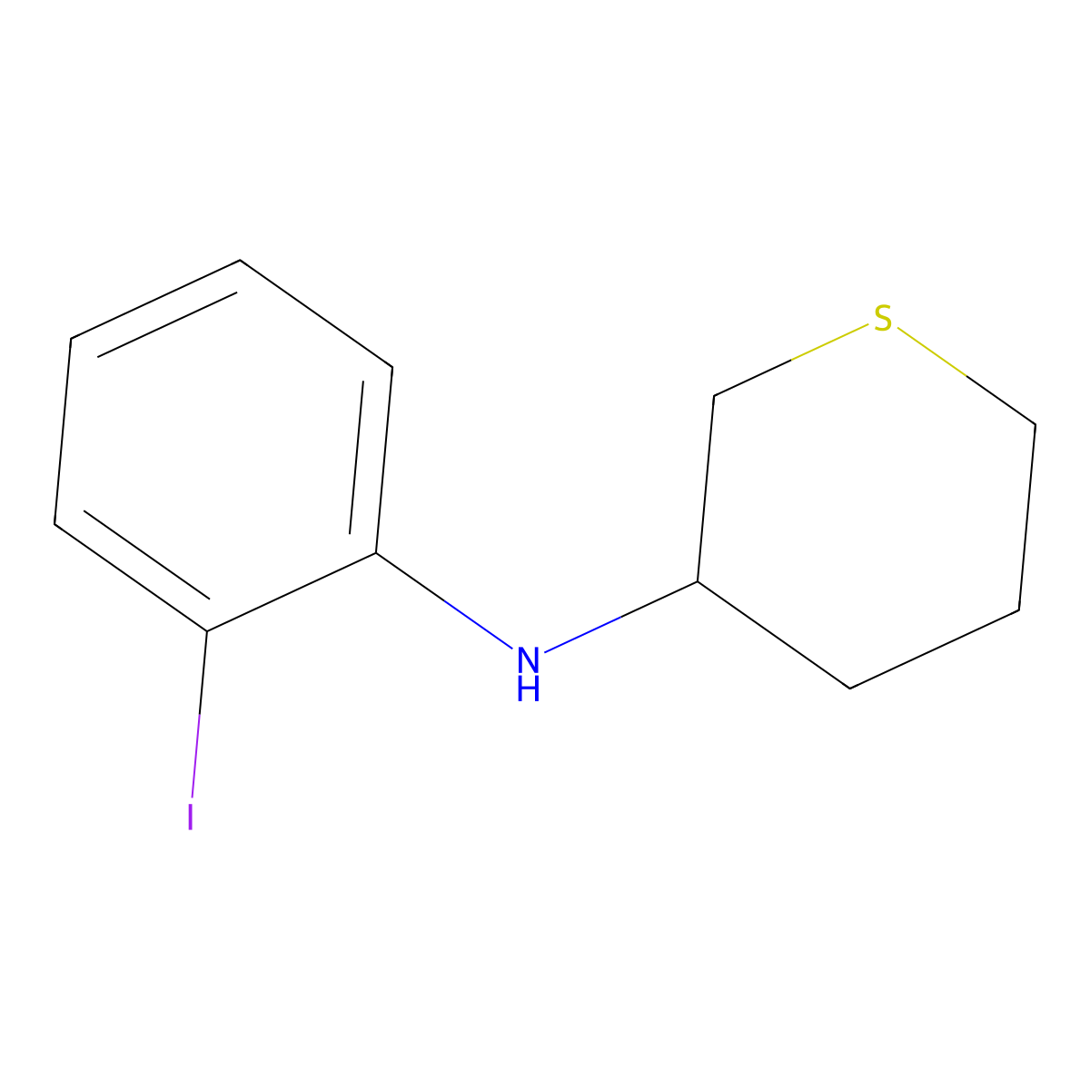 N-(2-Iodophenyl)tetrahydro-2H-thiopyran-3-amine molecular structure, CAS 1339671-36-1