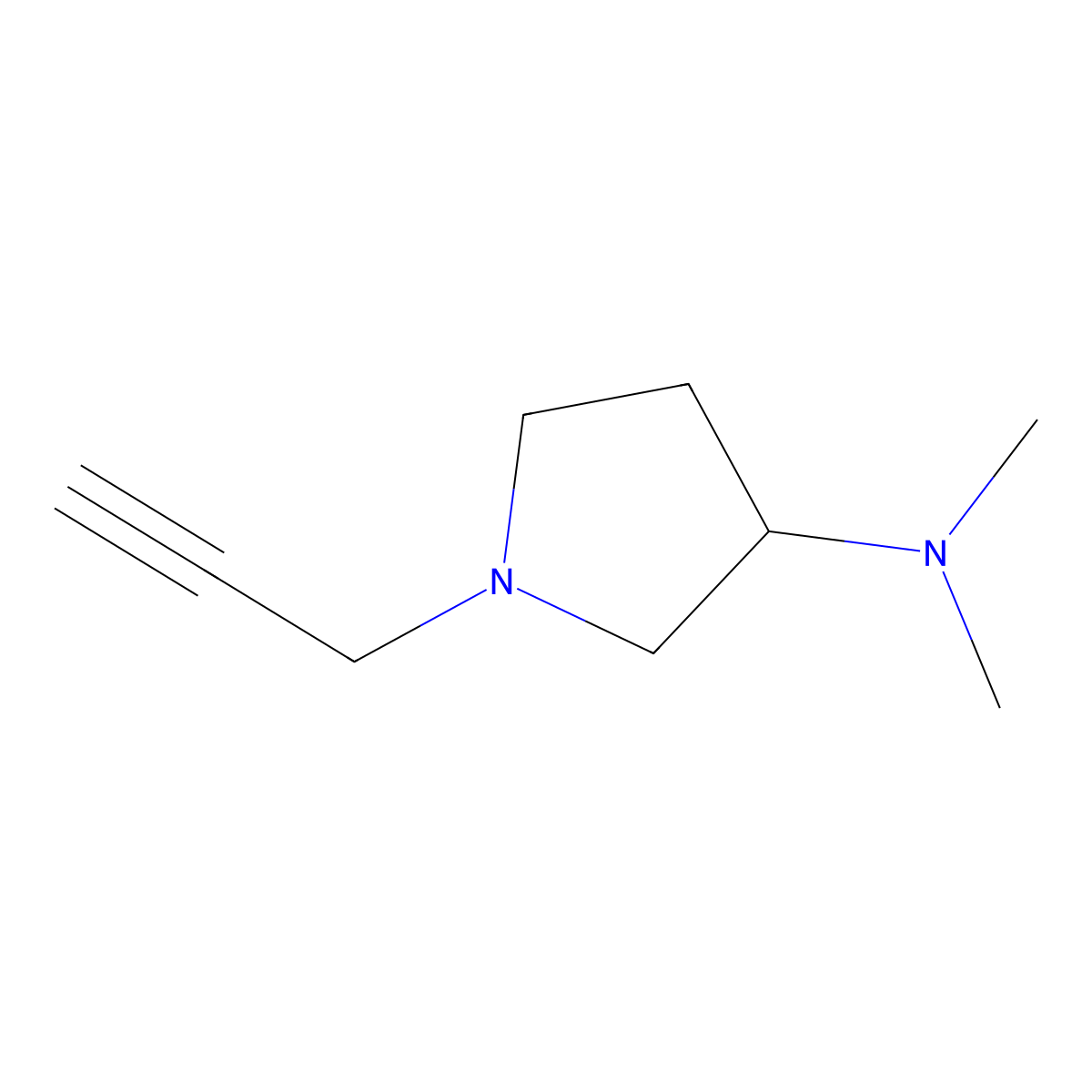 N,N-dimethyl-1-(prop-2-yn-1-yl)pyrrolidin-3-amine molecular structure, CAS 1339671-68-9