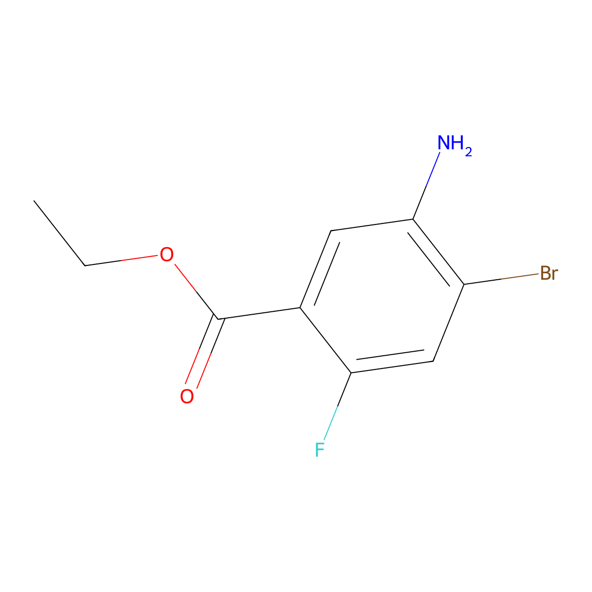 Ethyl 5-amino-4-bromo-2-fluorobenzoate molecular structure, CAS 1339673-69-6
