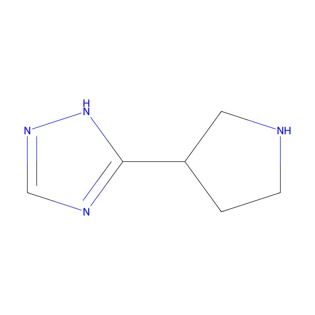 3-(pyrrolidin-3-yl)-1H-1,2,4-triazole molecular structure, CAS 1339674-44-0