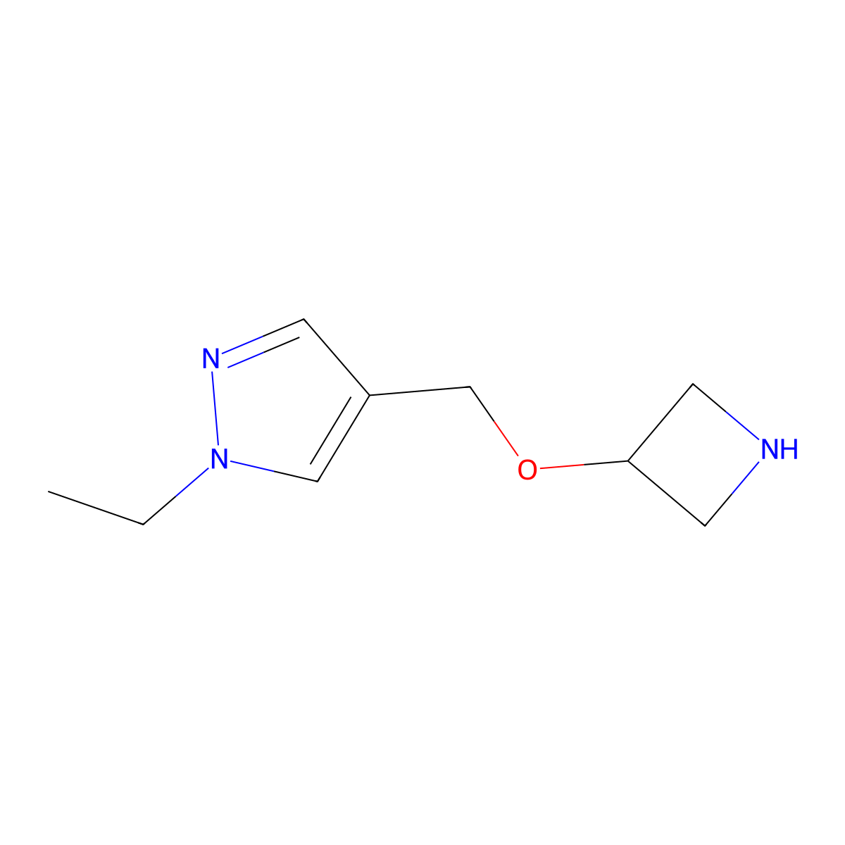4-((Azetidin-3-yloxy)methyl)-1-ethyl-1h-pyrazole molecular structure, CAS 1339675-51-2