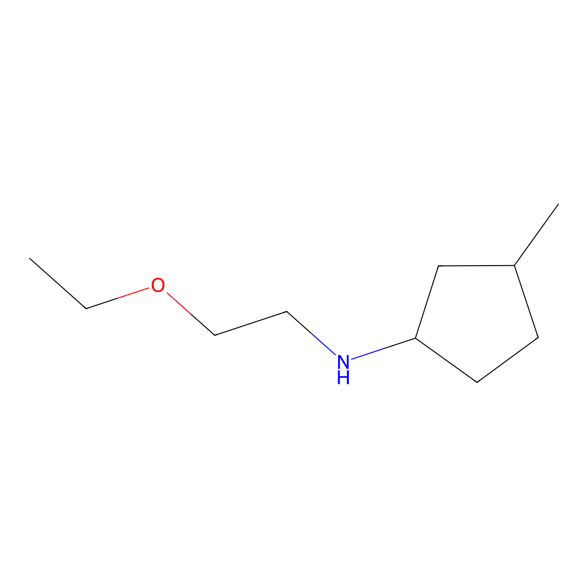 N-(2-ethoxyethyl)-3-methylcyclopentan-1-amine molecular structure, CAS 1339676-30-0