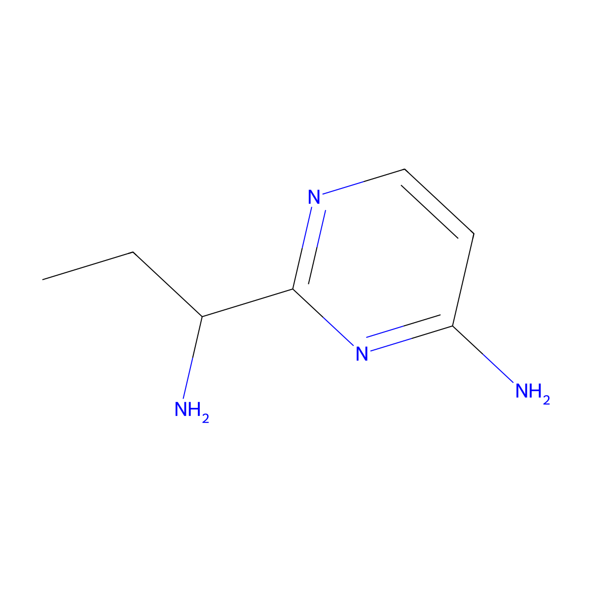 2-(1-Aminopropyl)pyrimidin-4-amine molecular structure, CAS 1339676-50-4