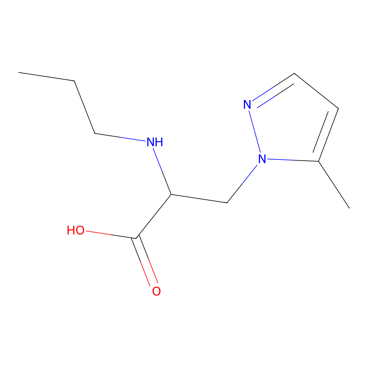 3-(5-Methyl-1h-pyrazol-1-yl)-2-(propylamino)propanoic acid molecular structure, CAS 1339677-44-9