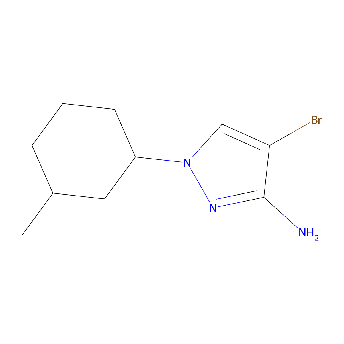 4-bromo-1-(3-methylcyclohexyl)-1H-pyrazol-3-amine molecular structure, CAS 1339678-79-3