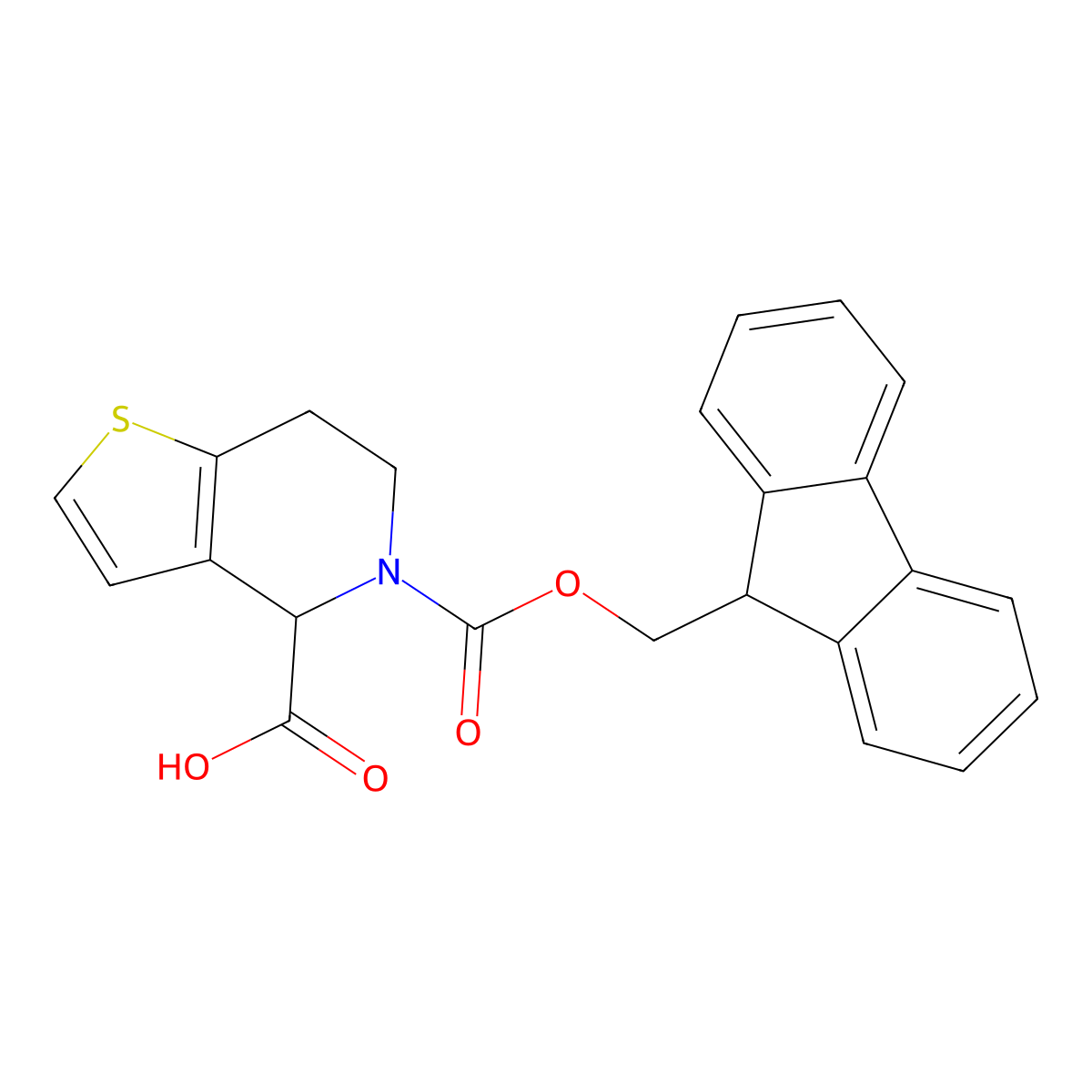 5-{[(9H-fluoren-9-yl)methoxy]carbonyl}-4H,5H,6H,7H-thieno[3,2-c]pyridine-4-carboxylic acid molecular structure, CAS 1339679-02-5