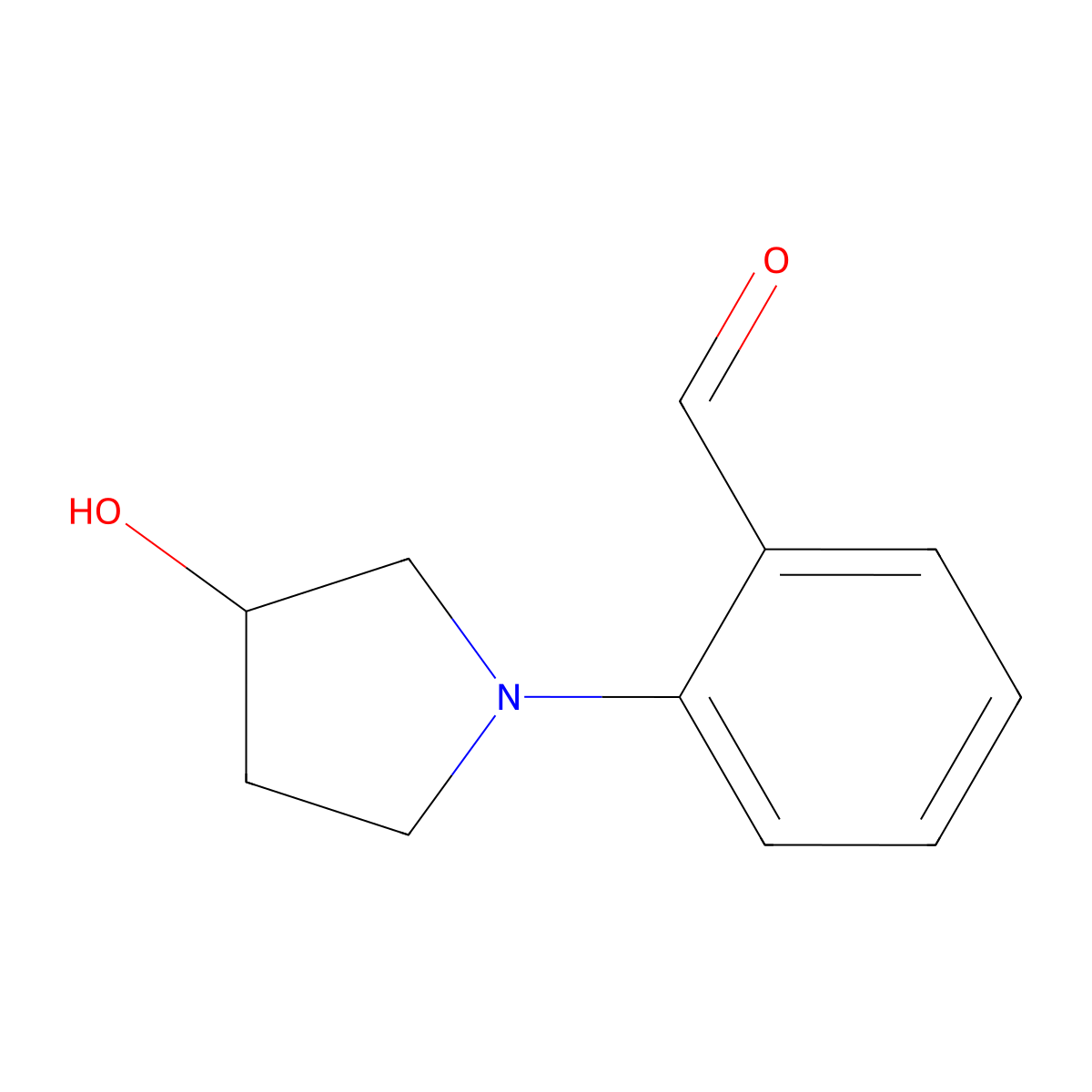 2-(3-Hydroxypyrrolidin-1-yl)benzaldehyde molecular structure, CAS 1339679-29-6