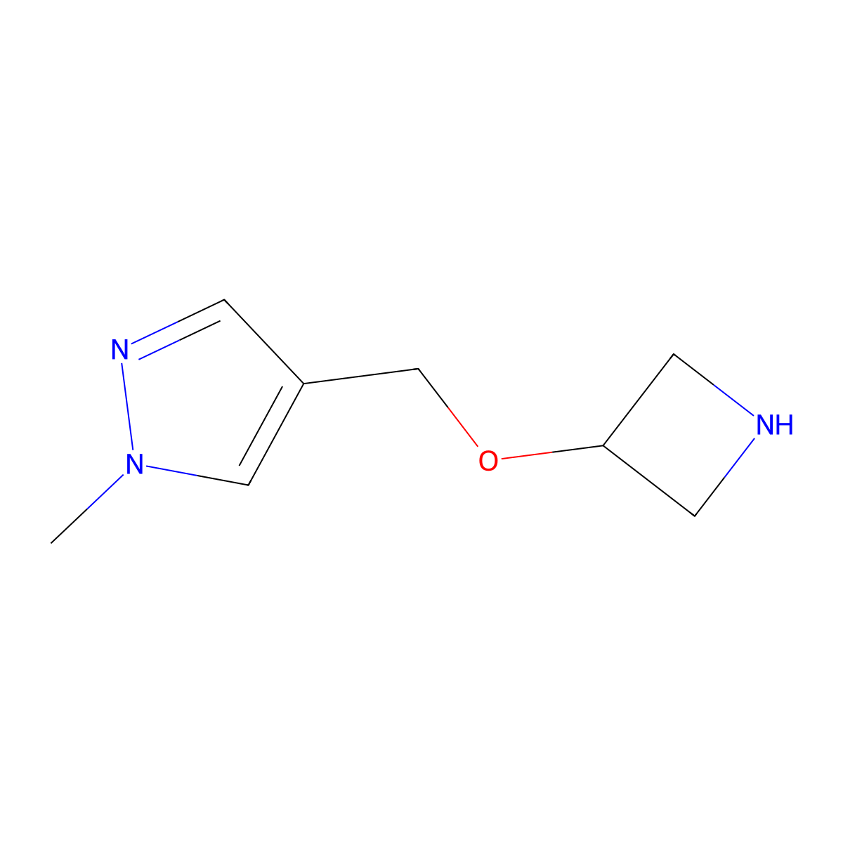 4-[(azetidin-3-yloxy)methyl]-1-methyl-1H-pyrazole molecular structure, CAS 1339679-81-0