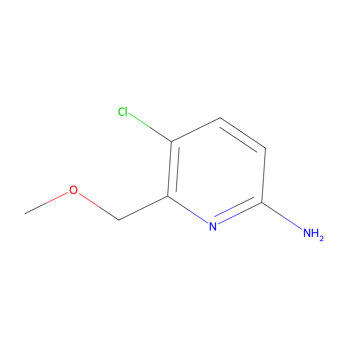 5-Chloro-6-(methoxymethyl)pyridin-2-amine molecular structure, CAS 1339679-88-7