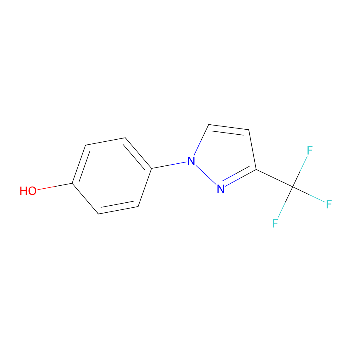 4-(3-(Trifluoromethyl)-1h-pyrazol-1-yl)phenol molecular structure, CAS 1339680-51-1