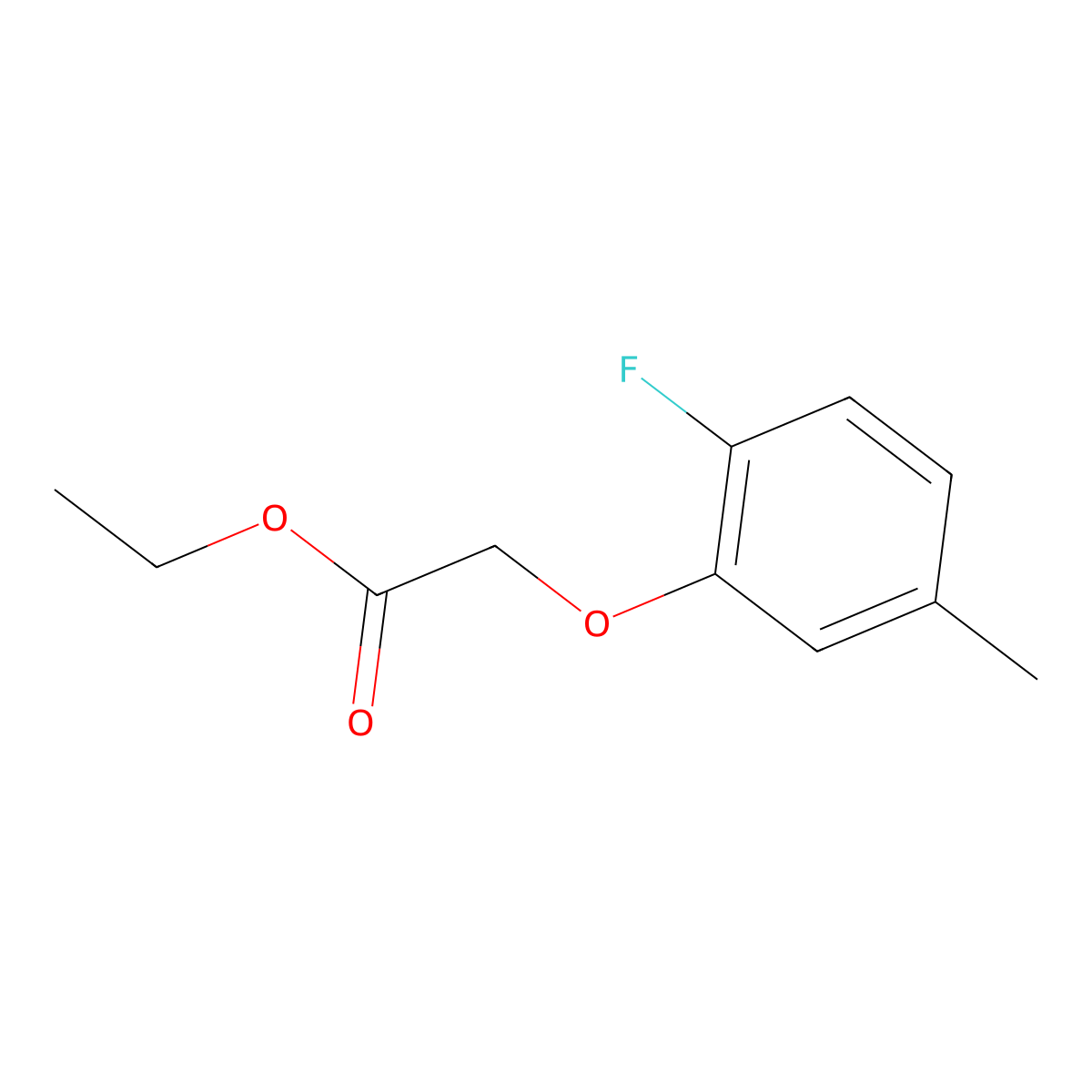 Ethyl 2-(2-fluoro-5-methylphenoxy)acetate molecular structure, CAS 1339681-64-9