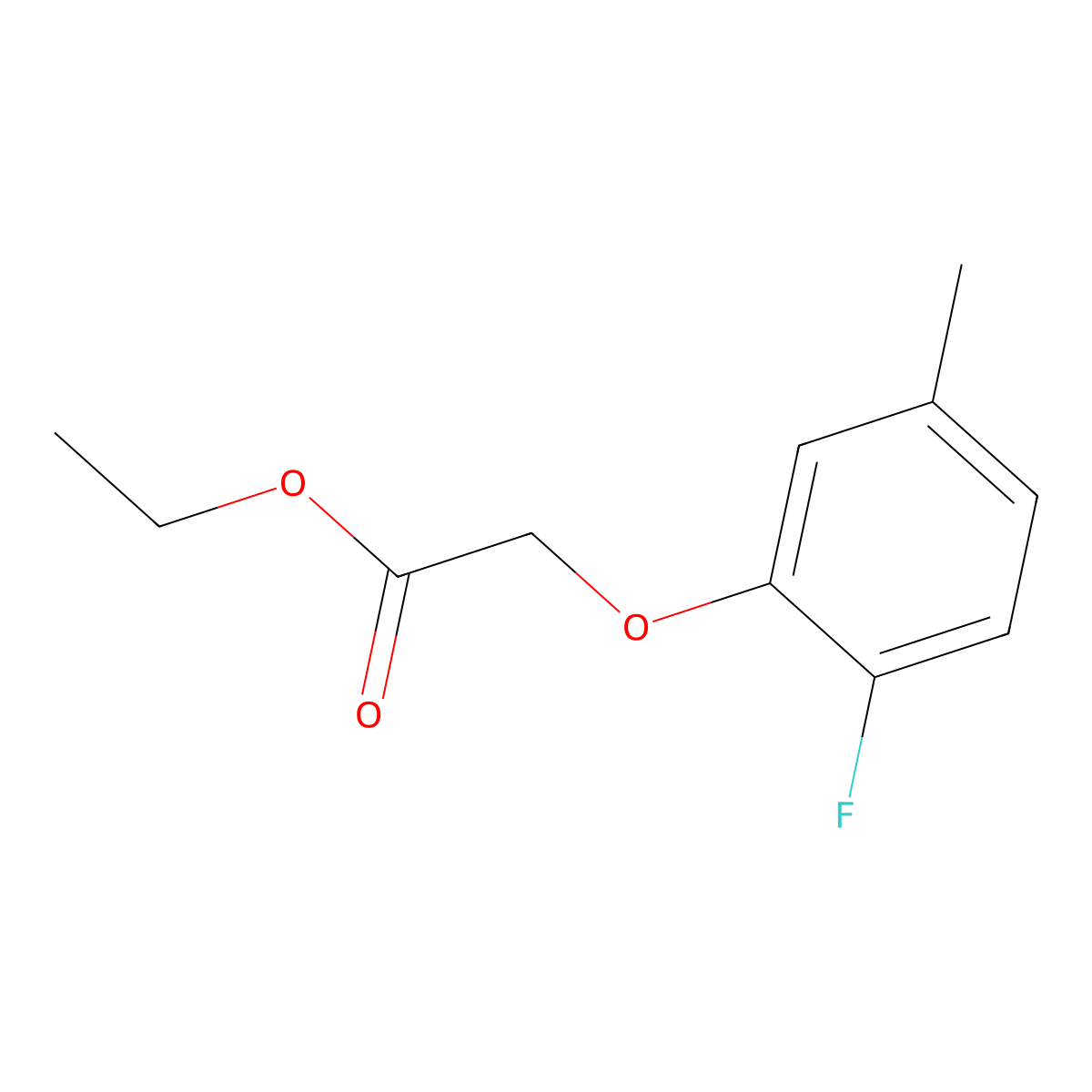 Ethyl 2-(2-fluoro-5-methylphenoxy)acetate molecular structure, CAS 1339681-64-9