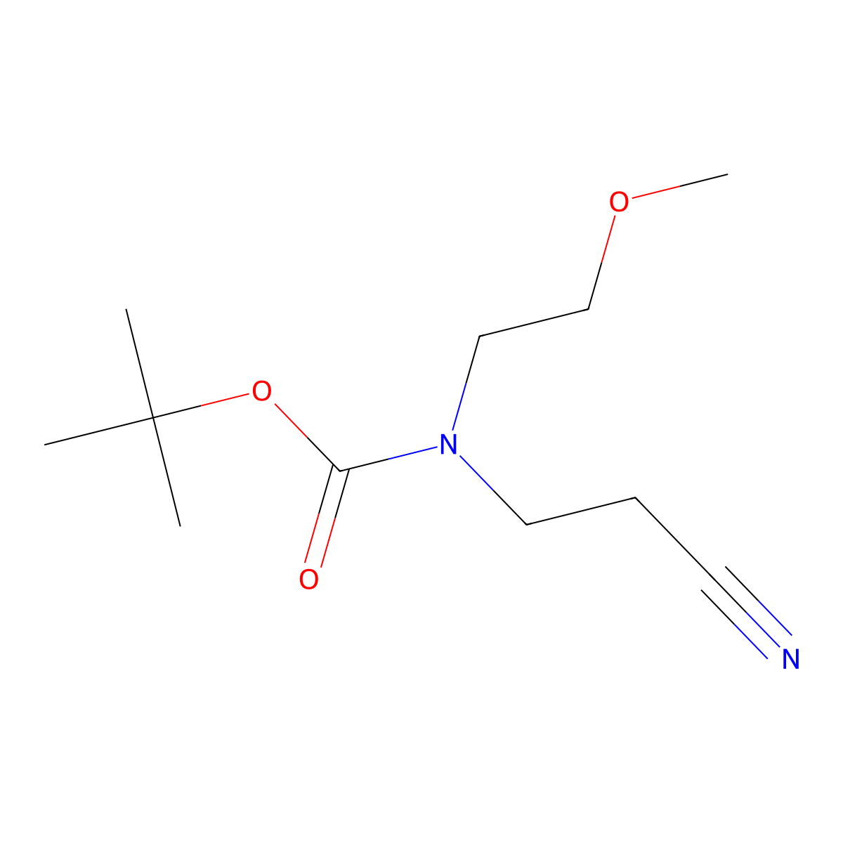 tert-butyl N-(2-cyanoethyl)-N-(2-methoxyethyl)carbamate molecular structure, CAS 1339681-68-3