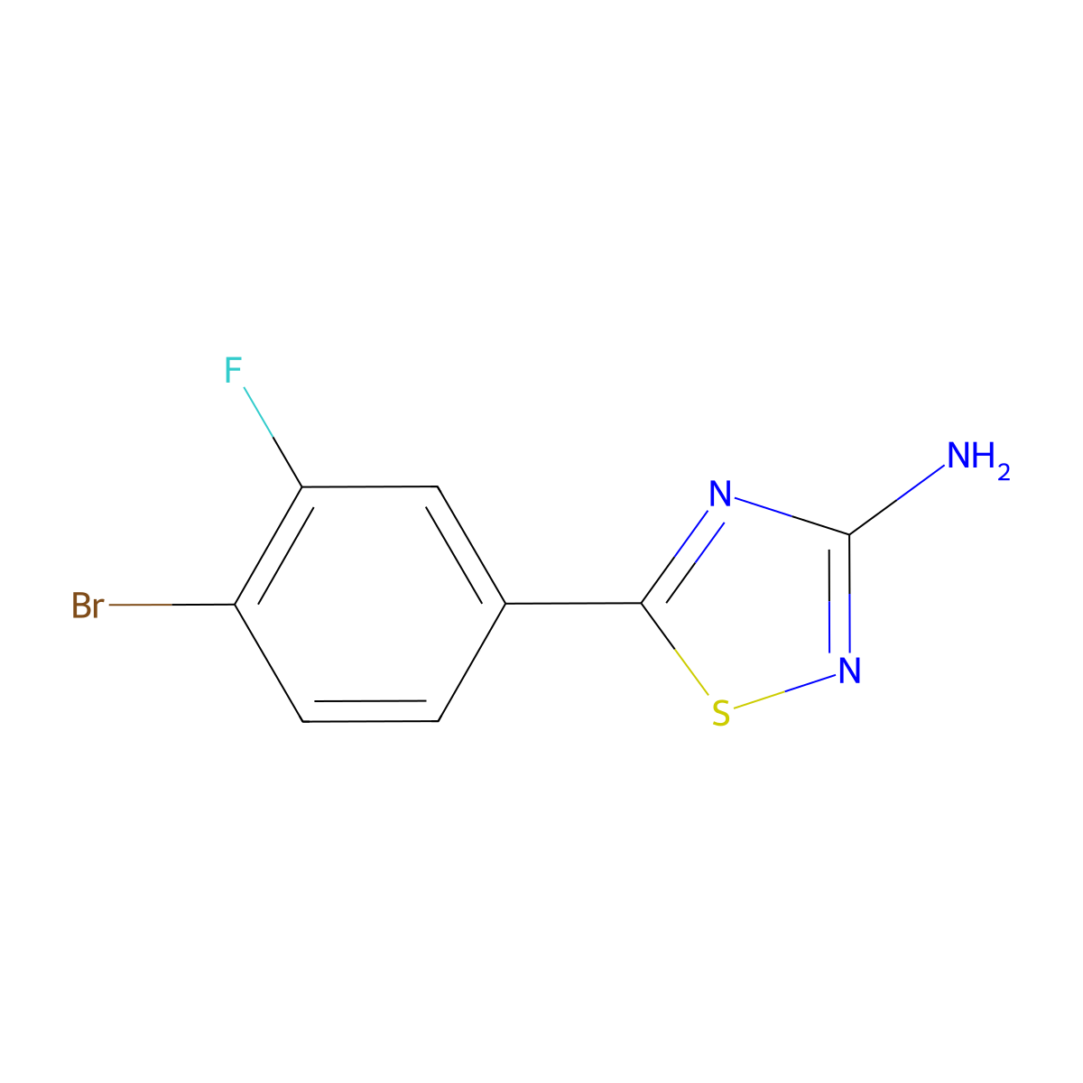 5-(4-Bromo-3-fluorophenyl)-1,2,4-thiadiazol-3-amine molecular structure, CAS 1339682-81-3