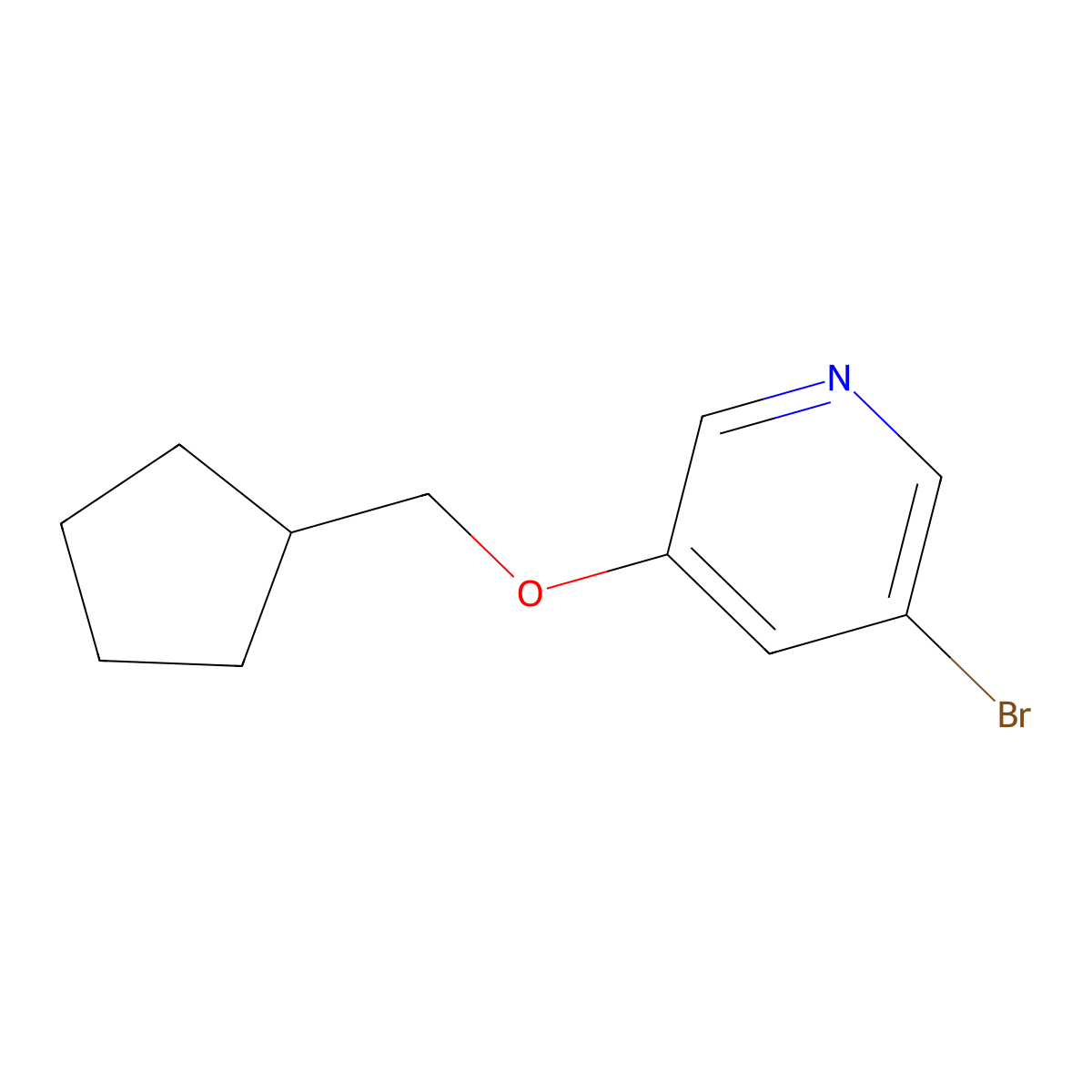 3-Bromo-5-(cyclopentylmethoxy)pyridine molecular structure, CAS 1339683-27-0
