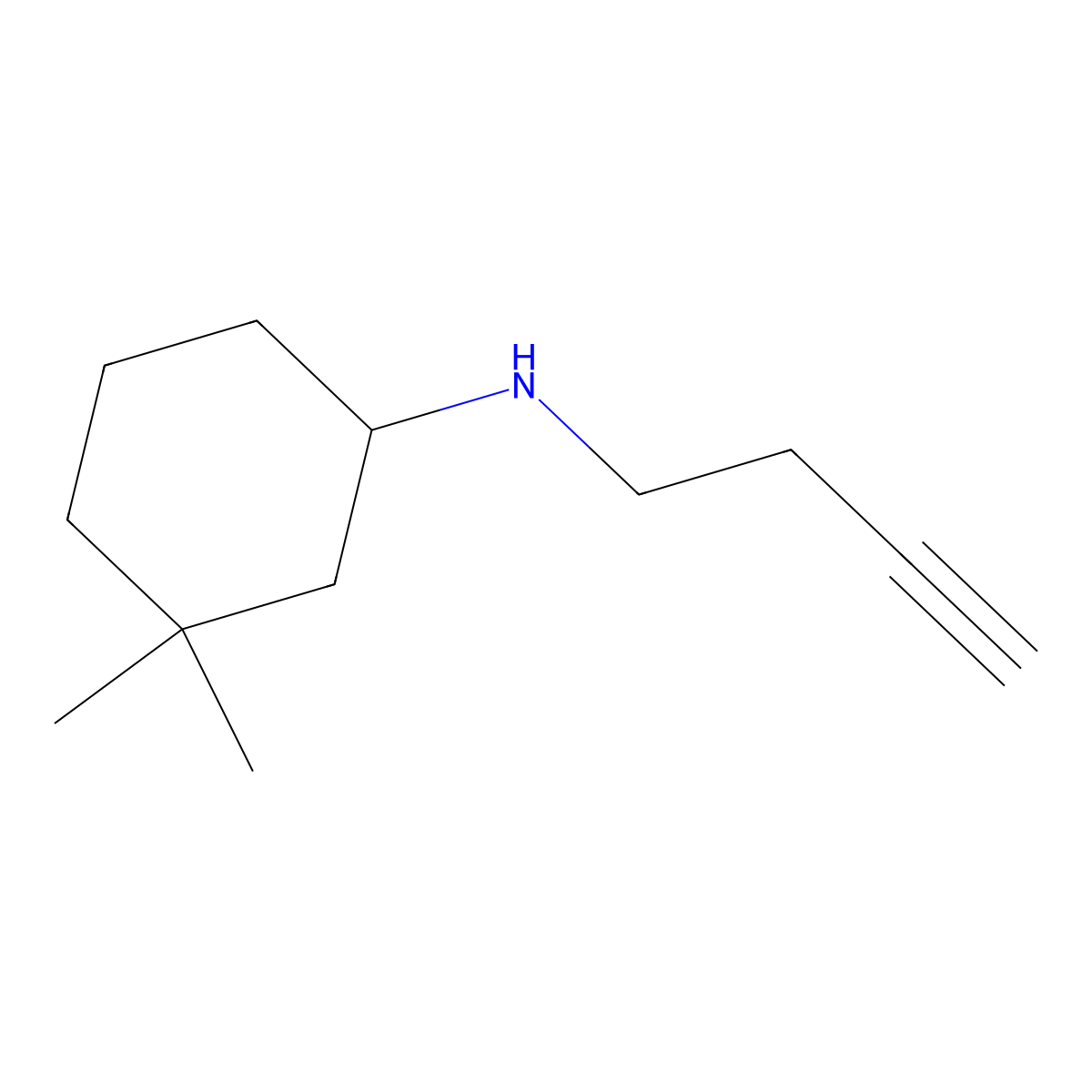 N-(But-3-YN-1-YL)-3,3-dimethylcyclohexan-1-amine molecular structure, CAS 1339683-48-5