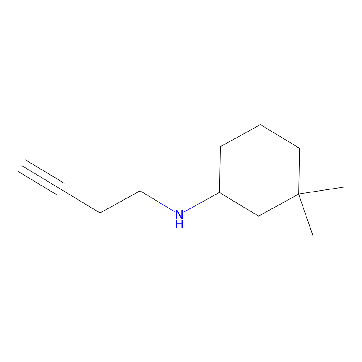 N-(But-3-YN-1-YL)-3,3-dimethylcyclohexan-1-amine molecular structure, CAS 1339683-48-5