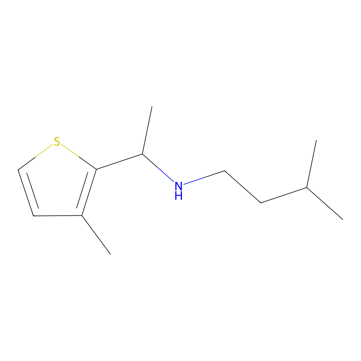 (3-Methylbutyl)[1-(3-methylthiophen-2-yl)ethyl]amine molecular structure, CAS 1339683-51-0