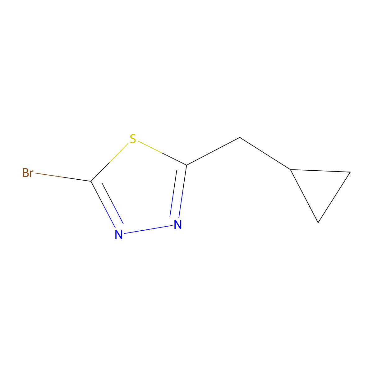 2-Bromo-5-(cyclopropylmethyl)-1,3,4-thiadiazole molecular structure, CAS 1339686-05-3