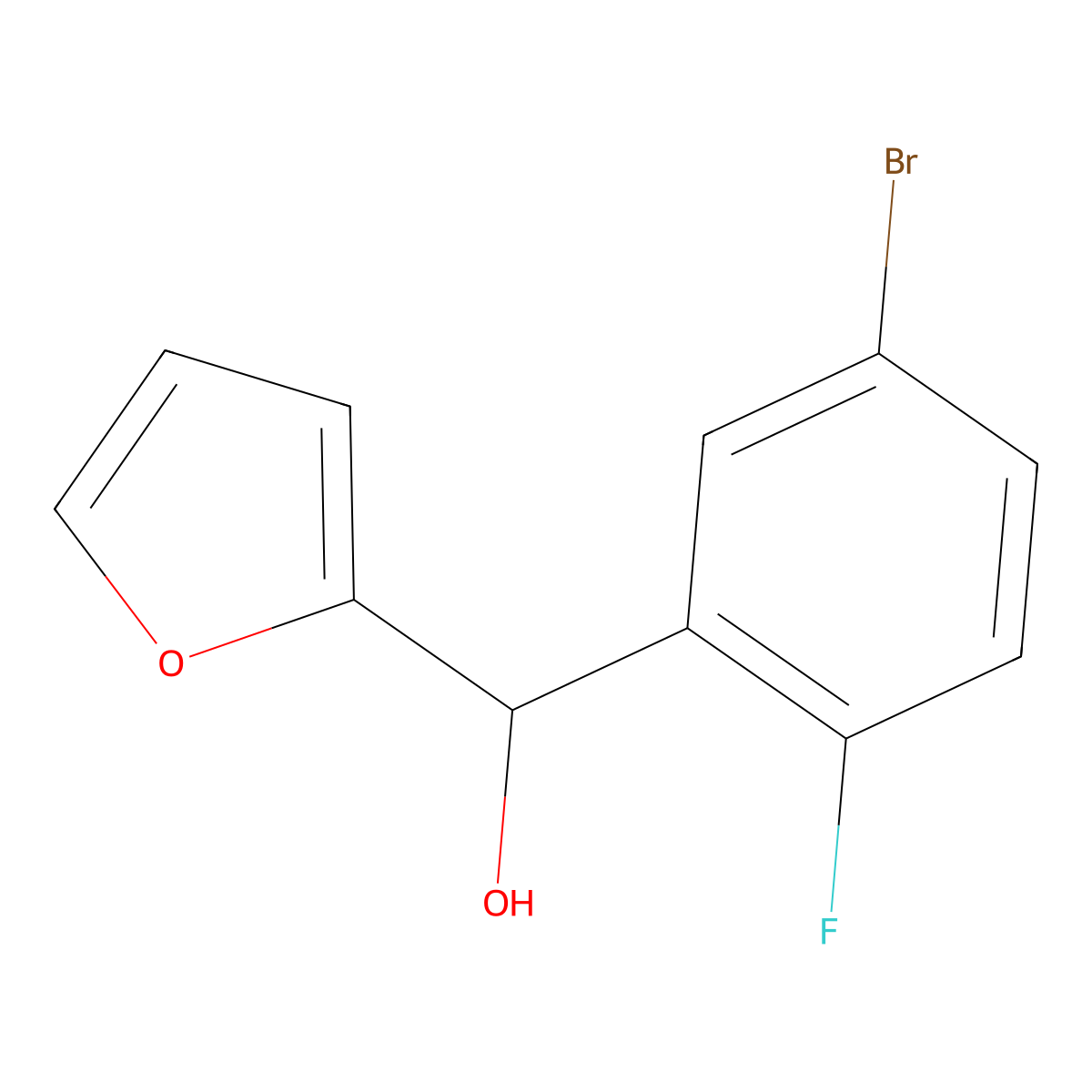 (5-Bromo-2-fluorophenyl)(furan-2-yl)methanol molecular structure, CAS 1339687-10-3