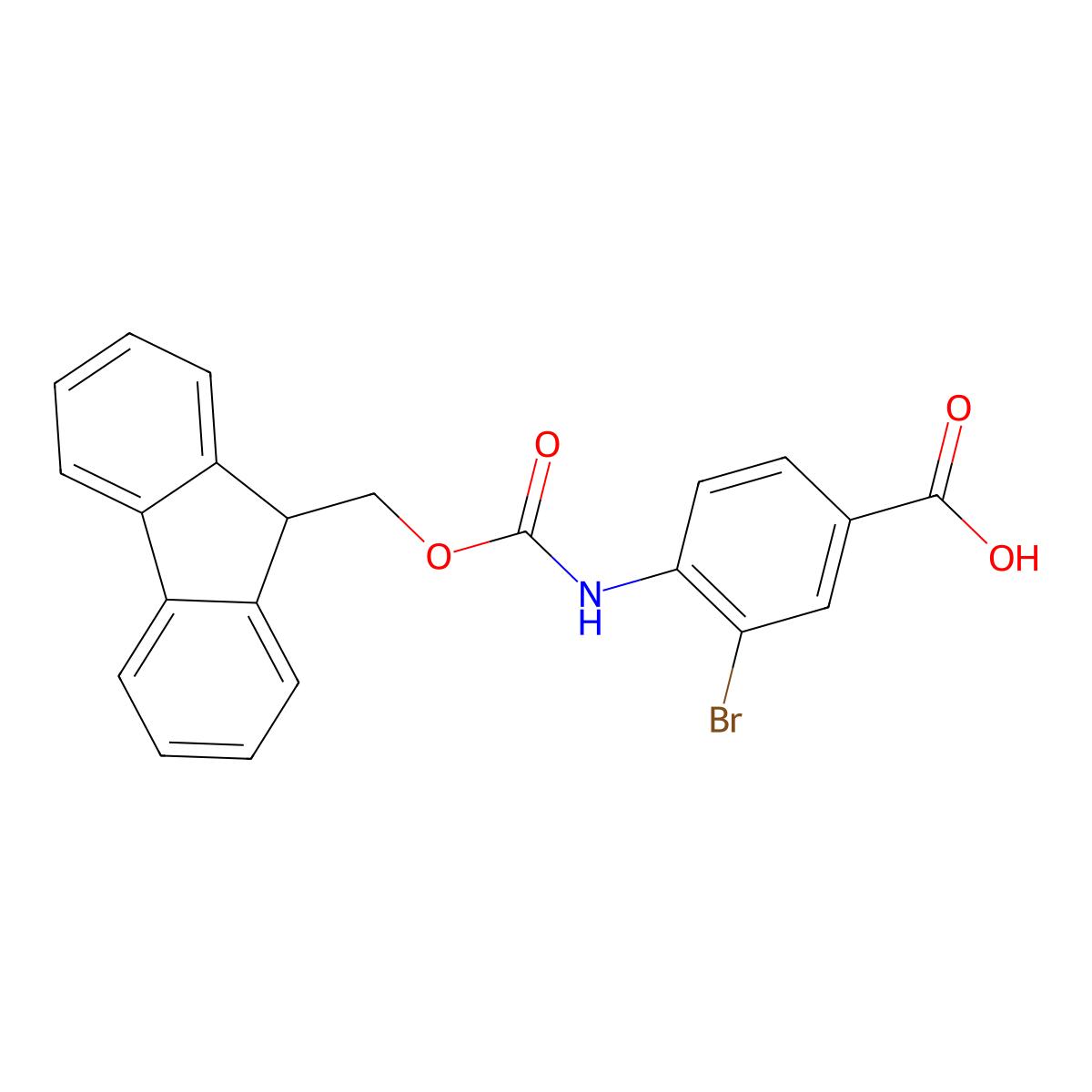 3-bromo-4-({[(9H-fluoren-9-yl)methoxy]carbonyl}amino)benzoic acid molecular structure, CAS 1339688-25-3