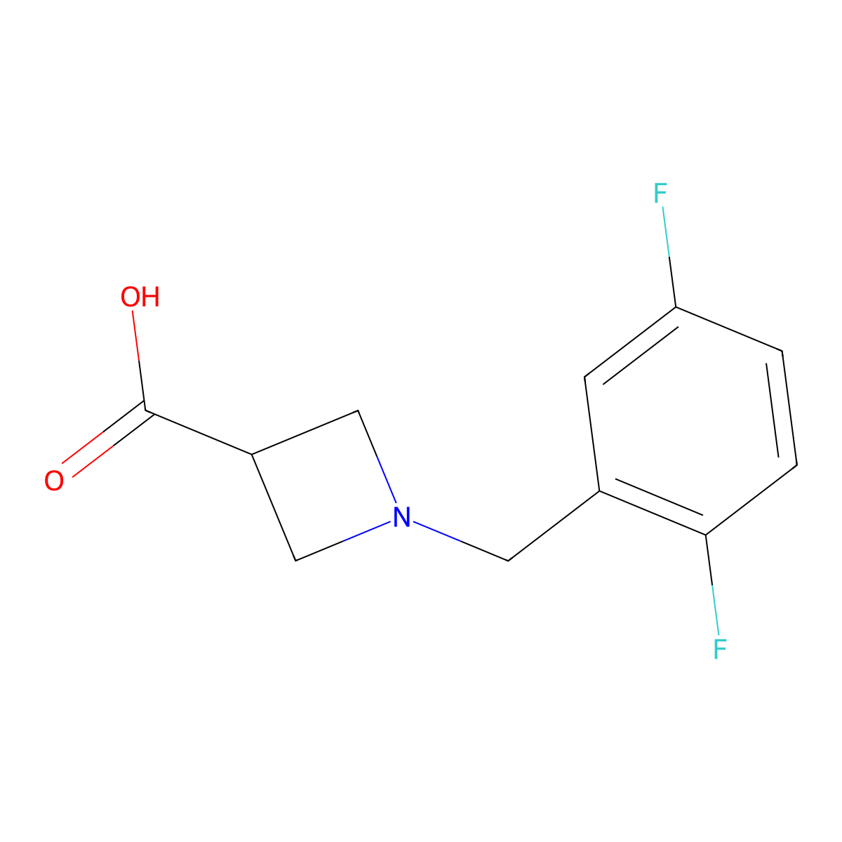 1-[(2,5-Difluorophenyl)methyl]azetidine-3-carboxylic acid molecular structure, CAS 1339688-61-7