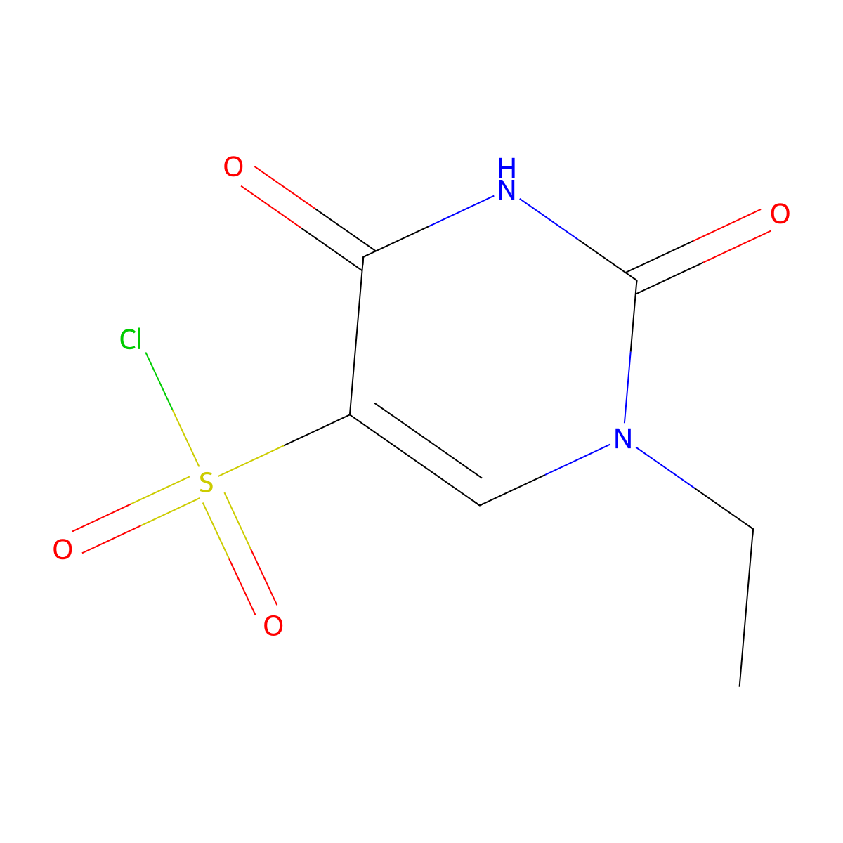 1-Ethyl-2,4-dioxo-1,2,3,4-tetrahydropyrimidine-5-sulfonyl chloride molecular structure, CAS 1339690-52-6