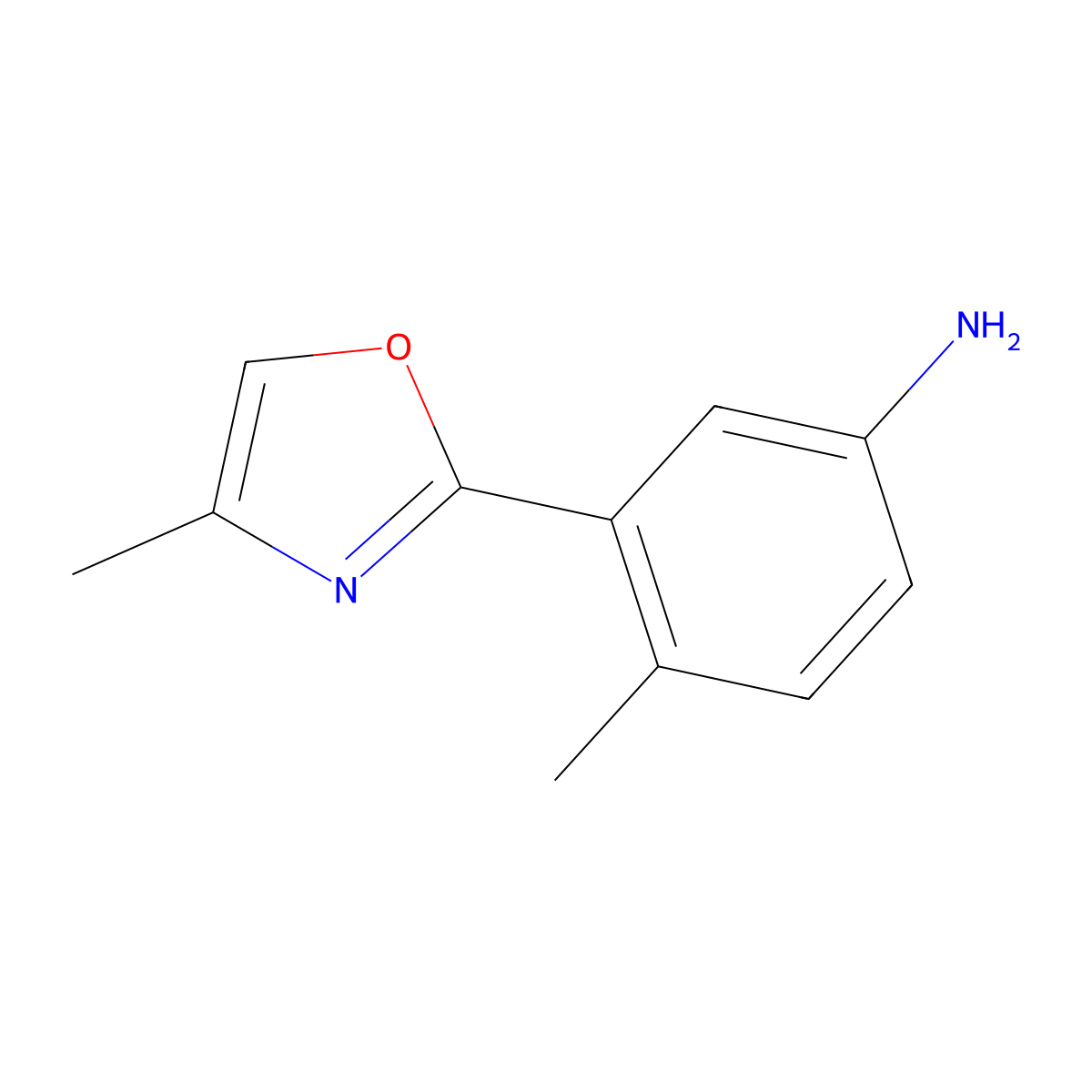 4-Methyl-3-(4-methyl-1,3-oxazol-2-yl)aniline molecular structure, CAS 1339691-72-3