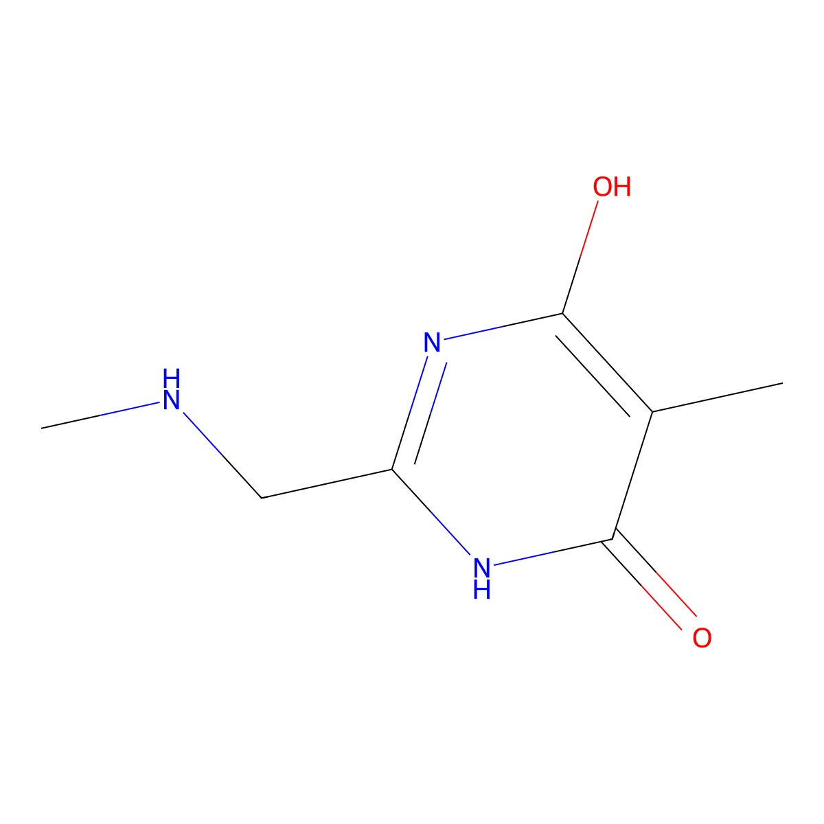 6-Hydroxy-5-methyl-2-[(methylamino)methyl]-3,4-dihydropyrimidin-4-one molecular structure, CAS 1339691-76-7