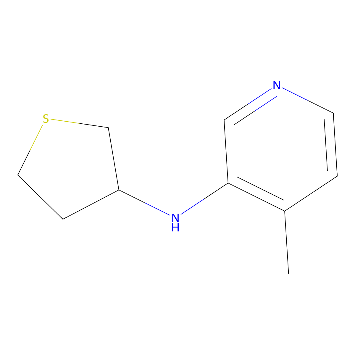 4-methyl-N-(thiolan-3-yl)pyridin-3-amine molecular structure, CAS 1339693-82-1
