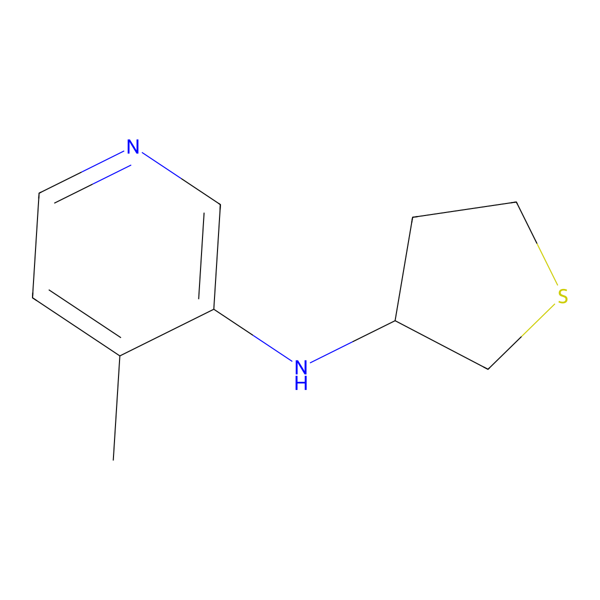 4-methyl-N-(thiolan-3-yl)pyridin-3-amine molecular structure, CAS 1339693-82-1