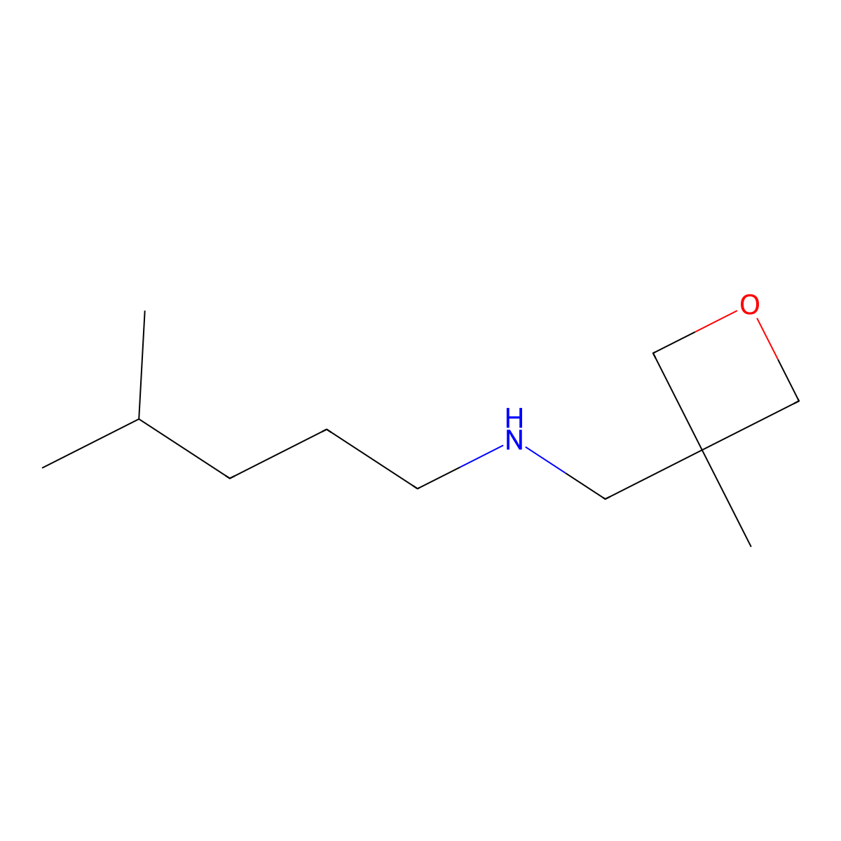 [(3-Methyloxetan-3-yl)methyl](4-methylpentyl)amine molecular structure, CAS 1339693-99-0