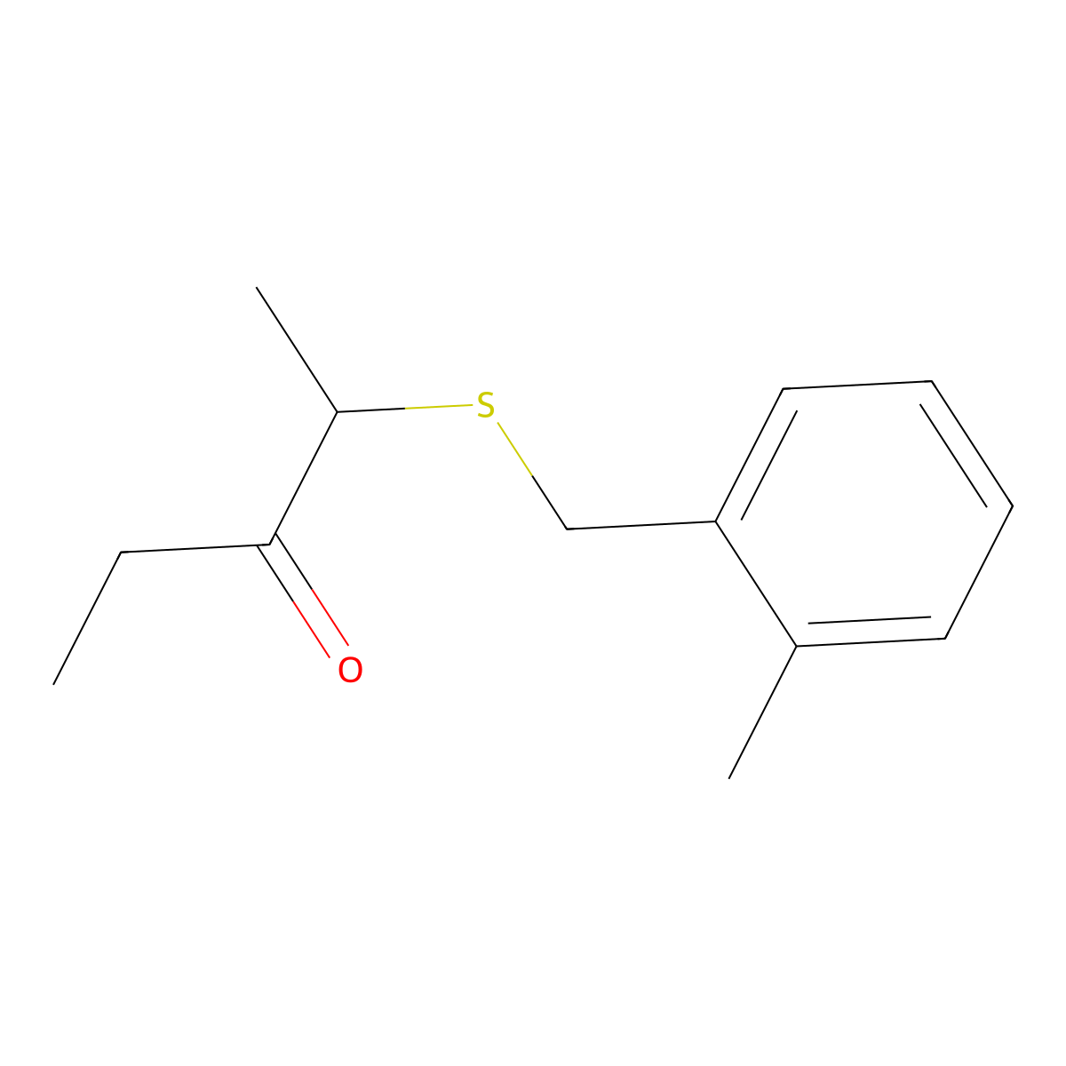 2-((2-Methylbenzyl)thio)pentan-3-one molecular structure, CAS 1339695-34-9