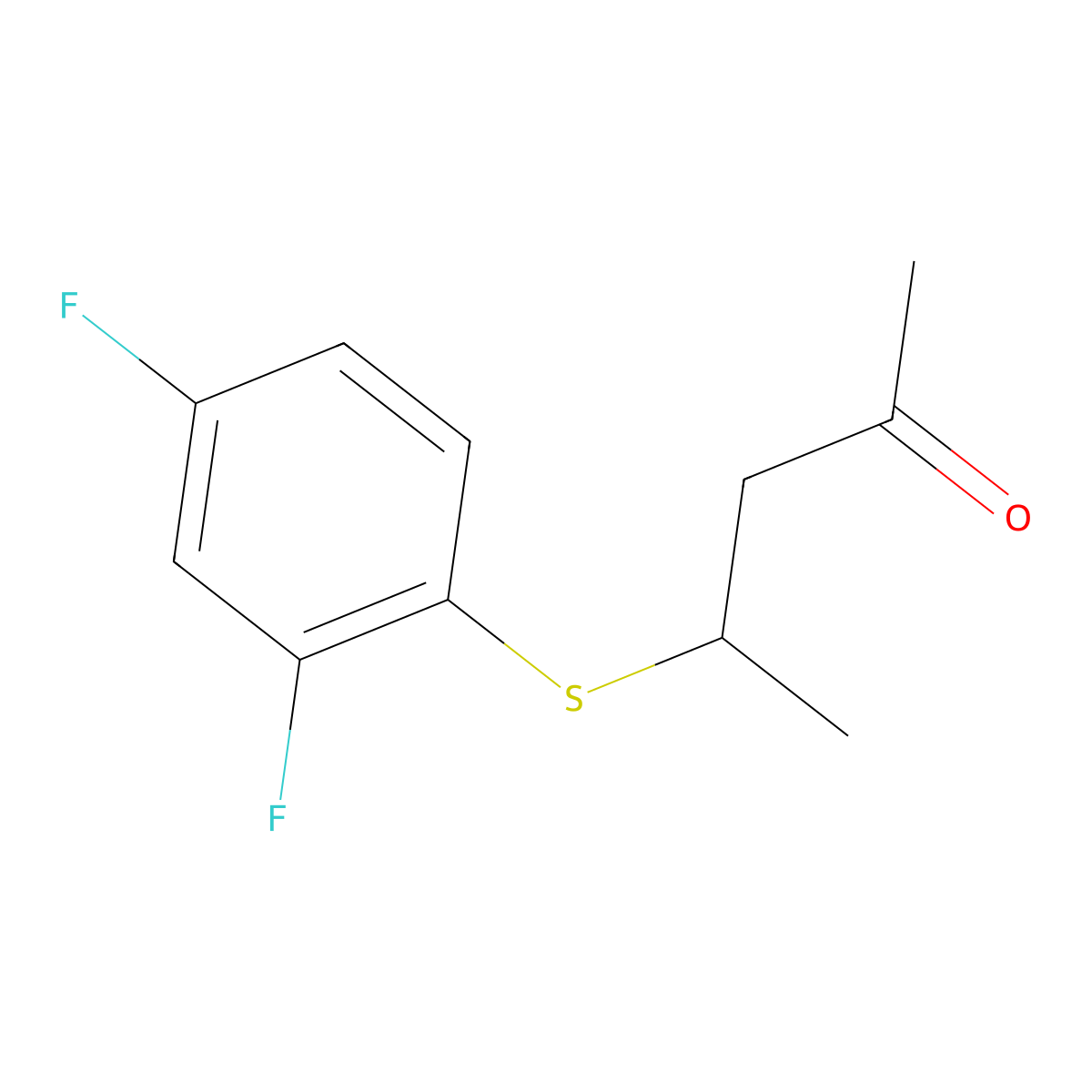 4-((2,4-Difluorophenyl)thio)pentan-2-one molecular structure, CAS 1339695-50-9