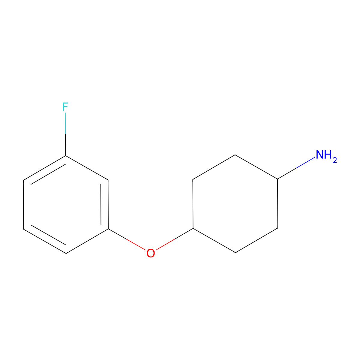 4-(3-Fluorophenoxy)cyclohexan-1-amine molecular structure, CAS 1339695-56-5