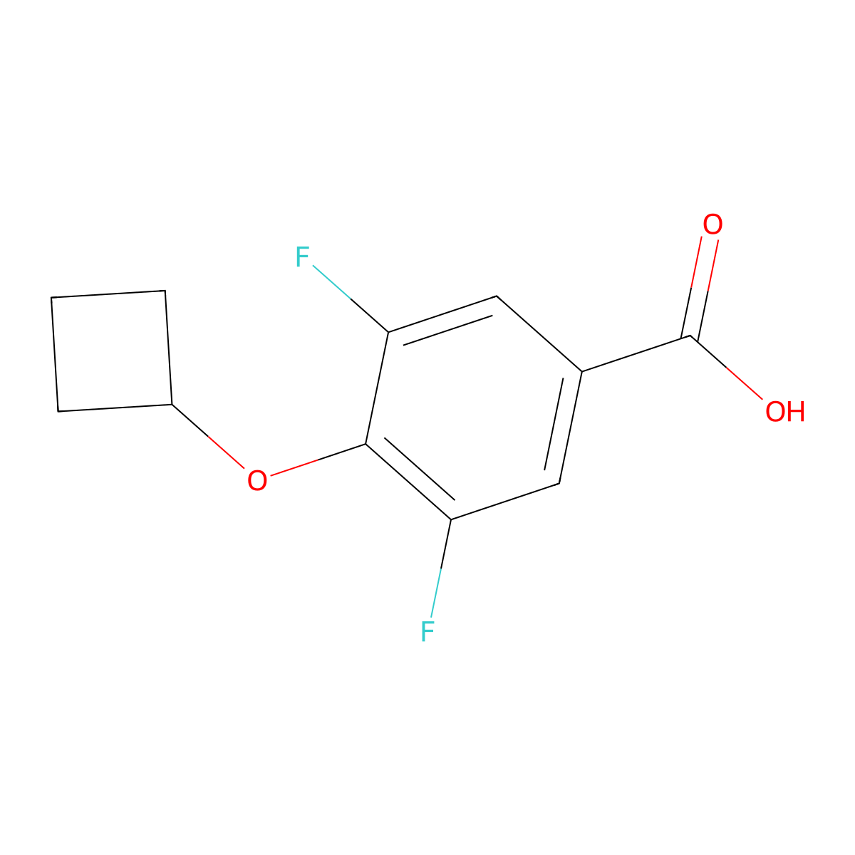 4-Cyclobutoxy-3,5-difluorobenzoic acid molecular structure, CAS 1339696-85-3