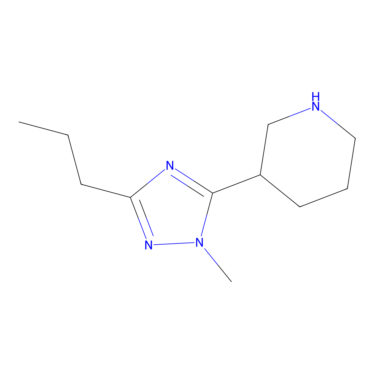 3-(1-Methyl-3-propyl-1h-1,2,4-triazol-5-yl)piperidine molecular structure, CAS 1339697-55-0
